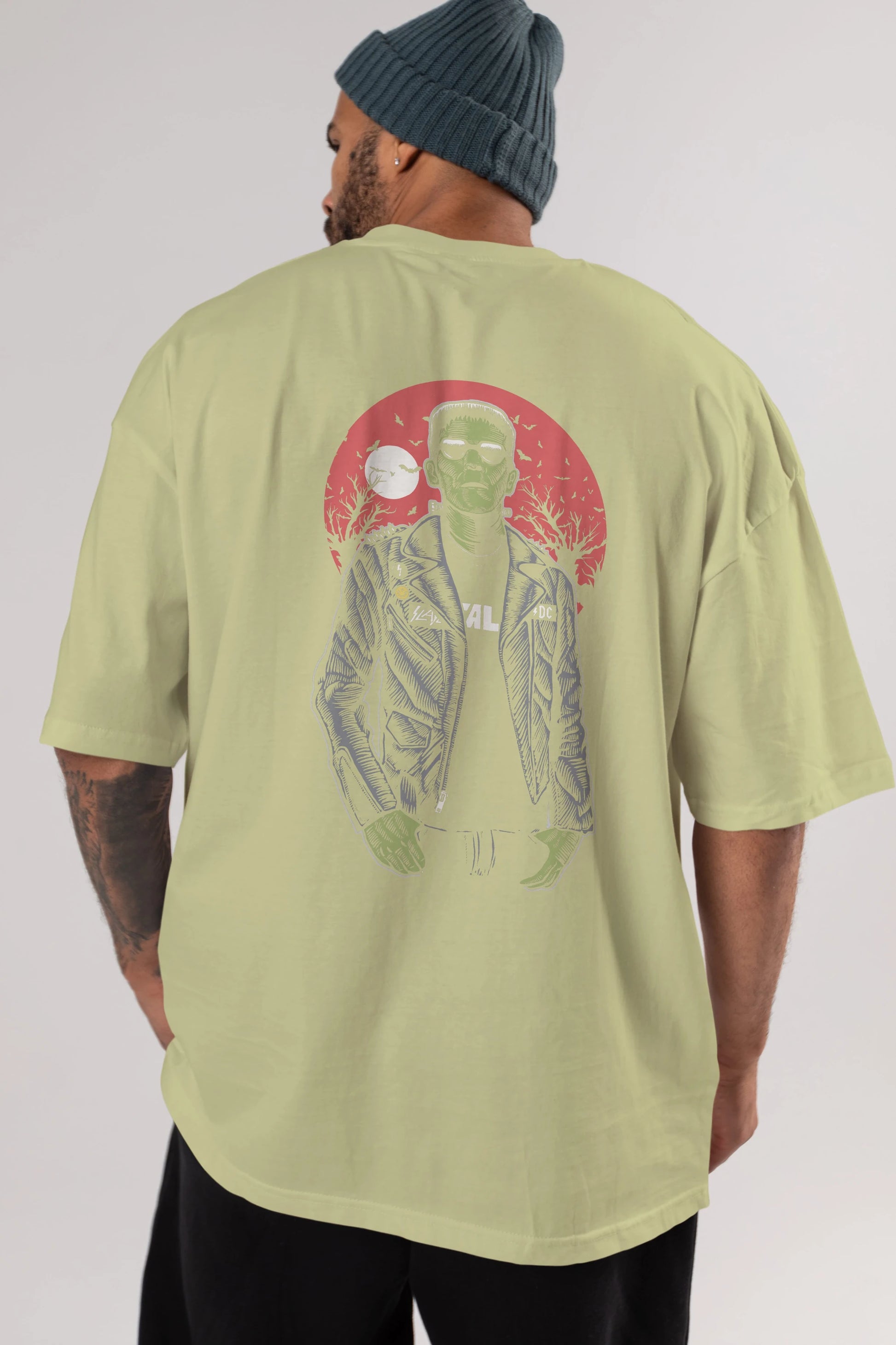 Frank Arka Baskılı Oversize t-shirt Erkek Kadın Unisex %100 Pamuk