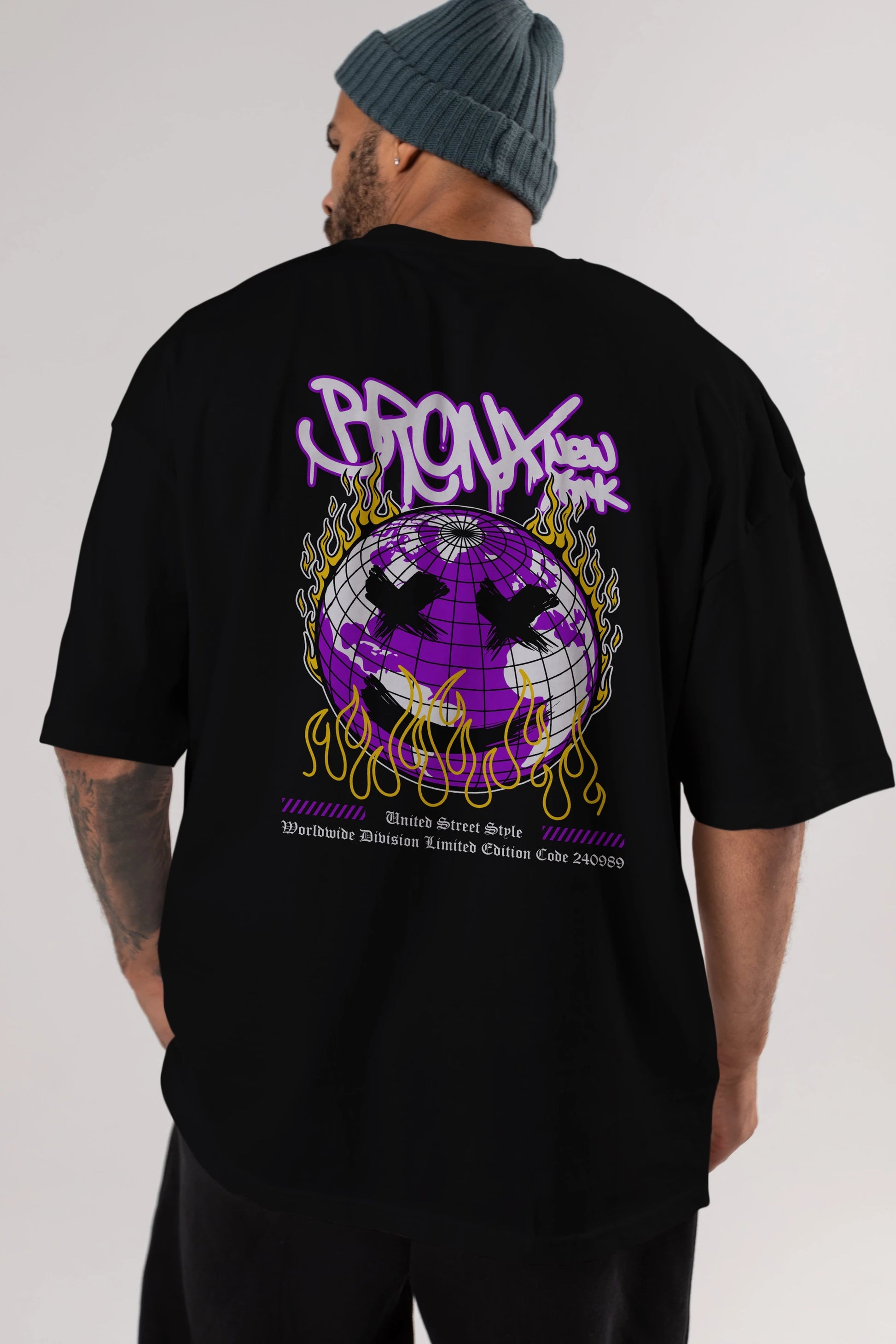 Bronx New York Arka Baskılı Oversize t-shirt Erkek Kadın Unisex