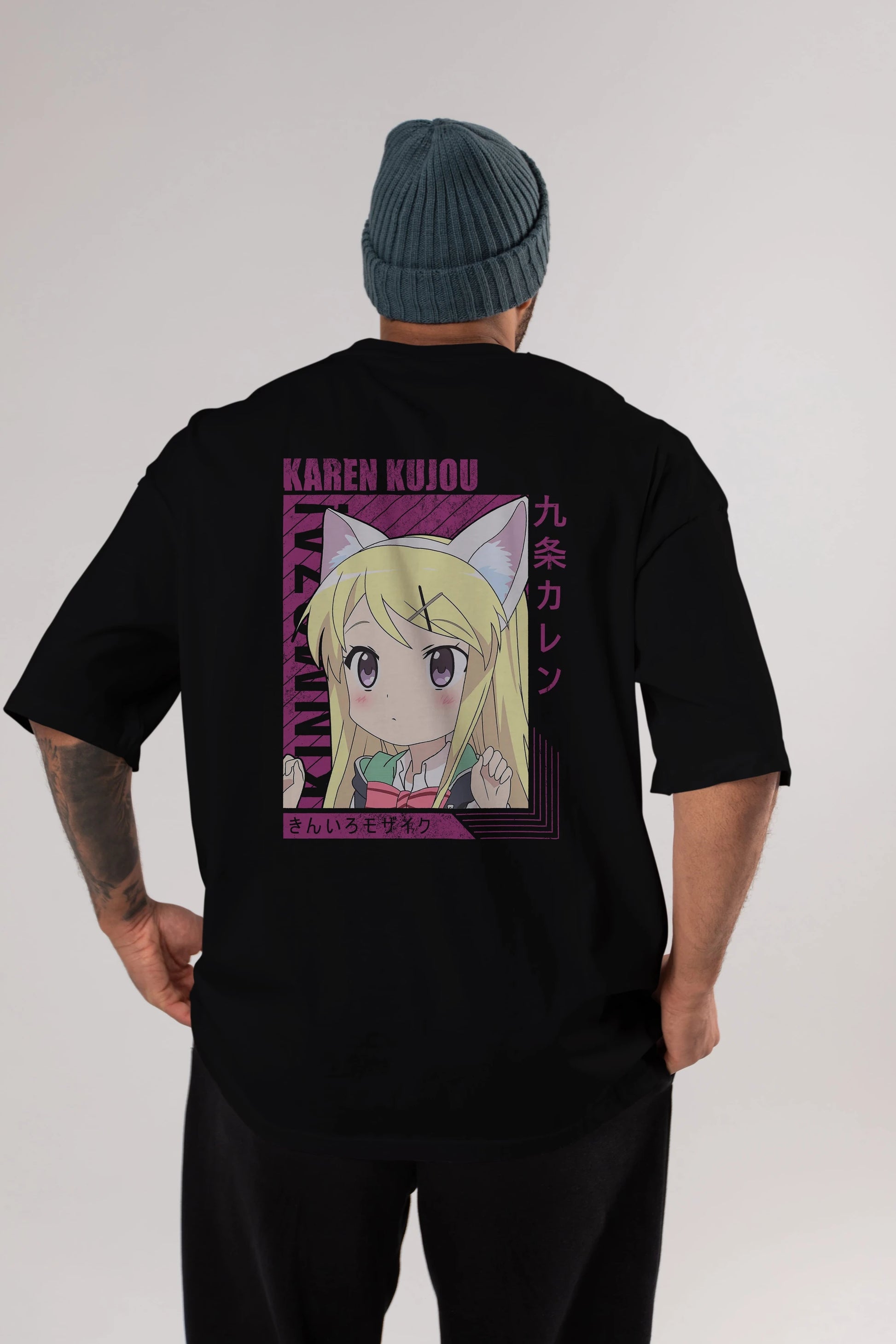 Karen Kujou 4 Anime Arka Baskılı Oversize t-shirt Erkek Kadın Unisex