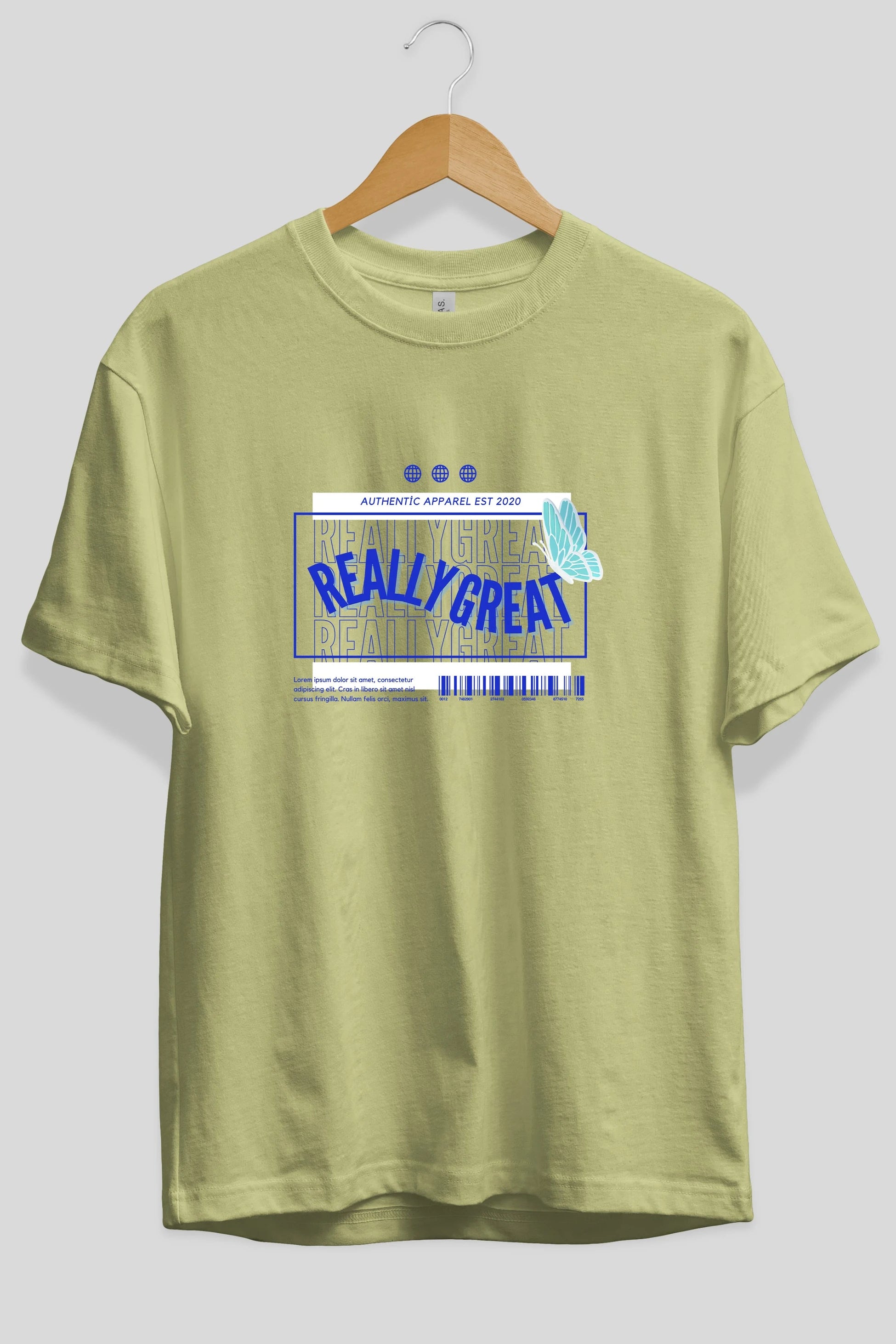 Really Great Yazılı Ön Baskılı Oversize t-shirt Erkek Kadın Unisex