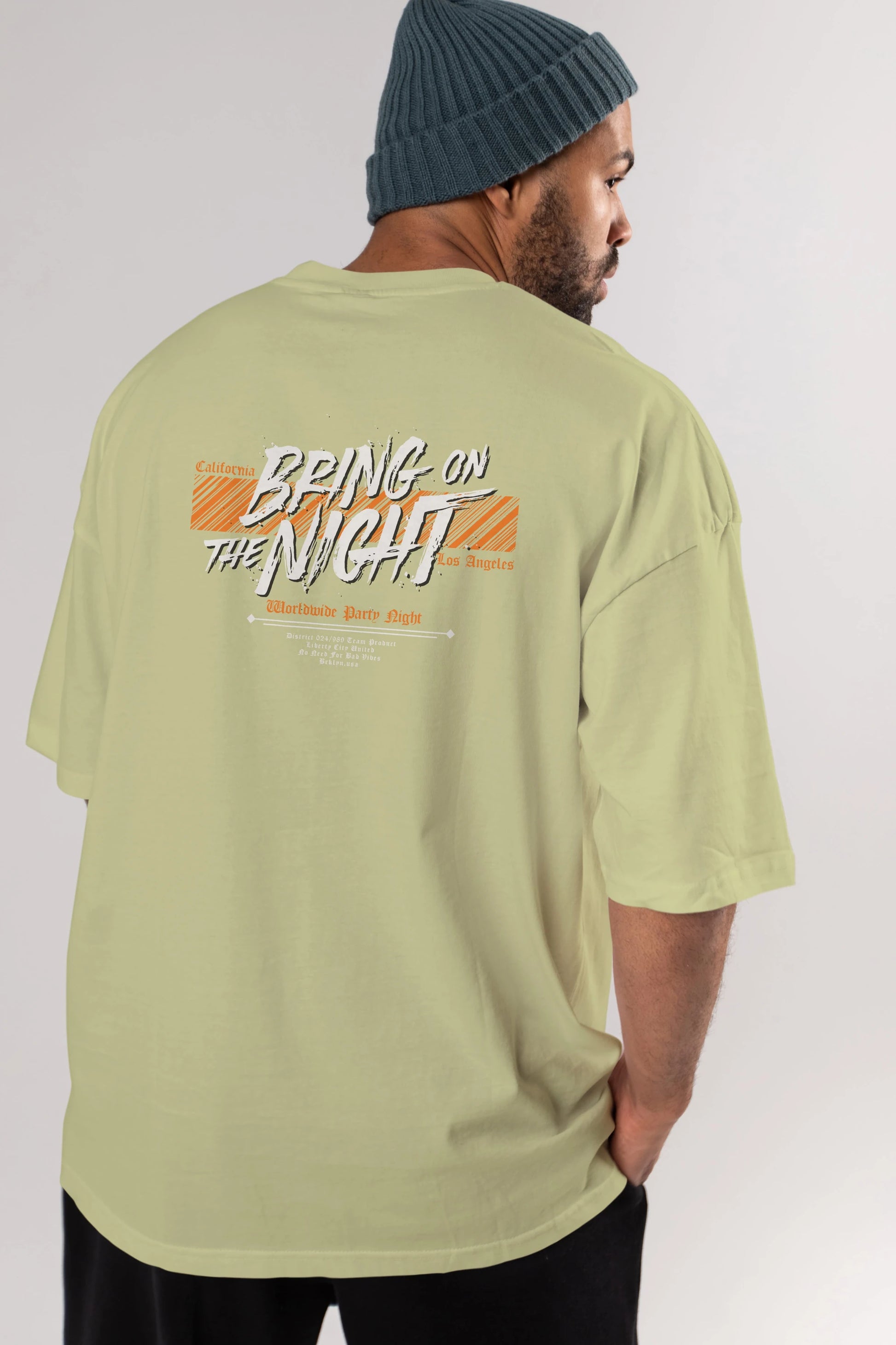 Bring on The Night Arka Baskılı Oversize t-shirt Erkek Kadın Unisex
