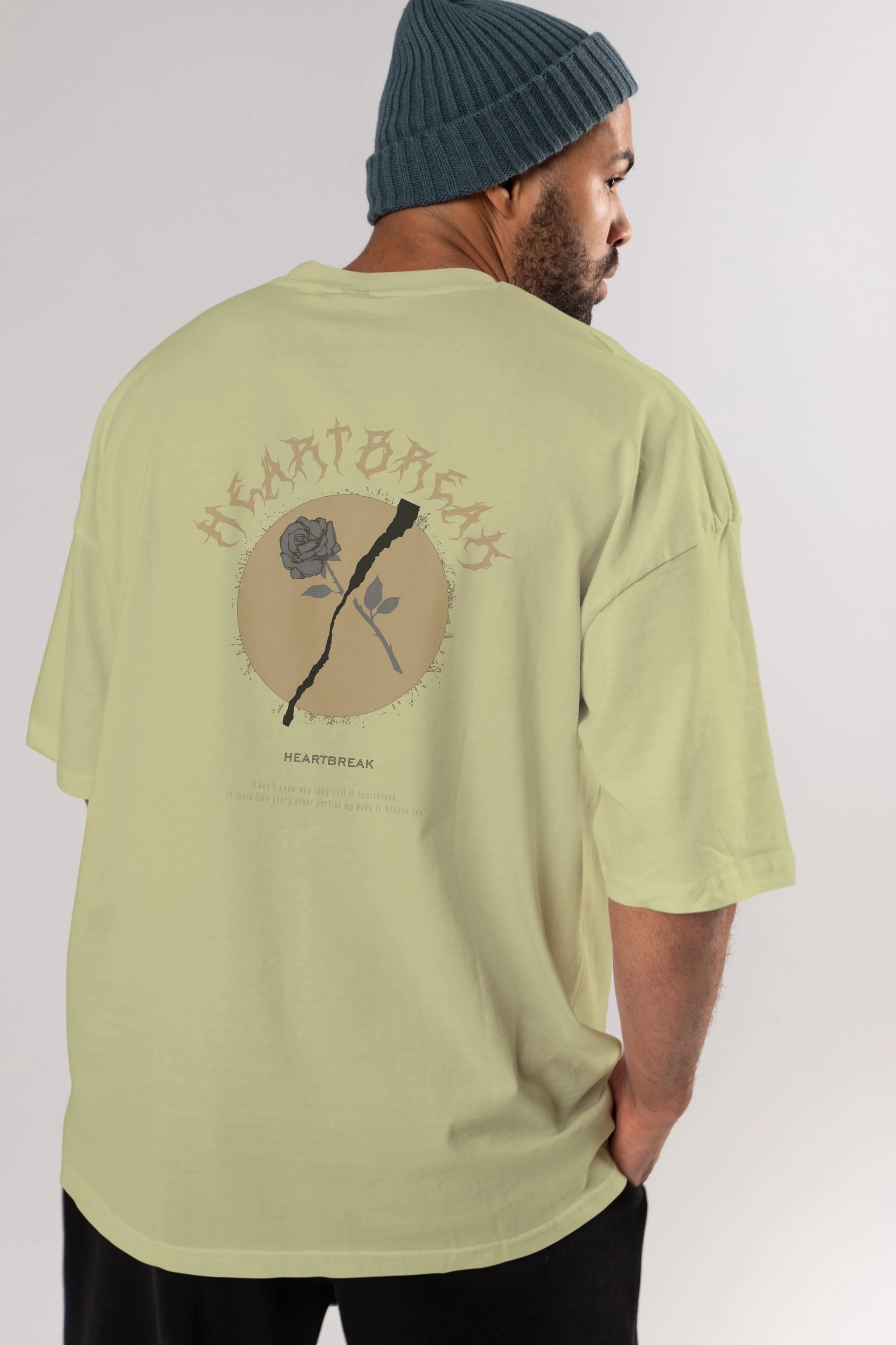 Heartbreak Arka Baskılı Oversize t-shirt Erkek Kadın Unisex