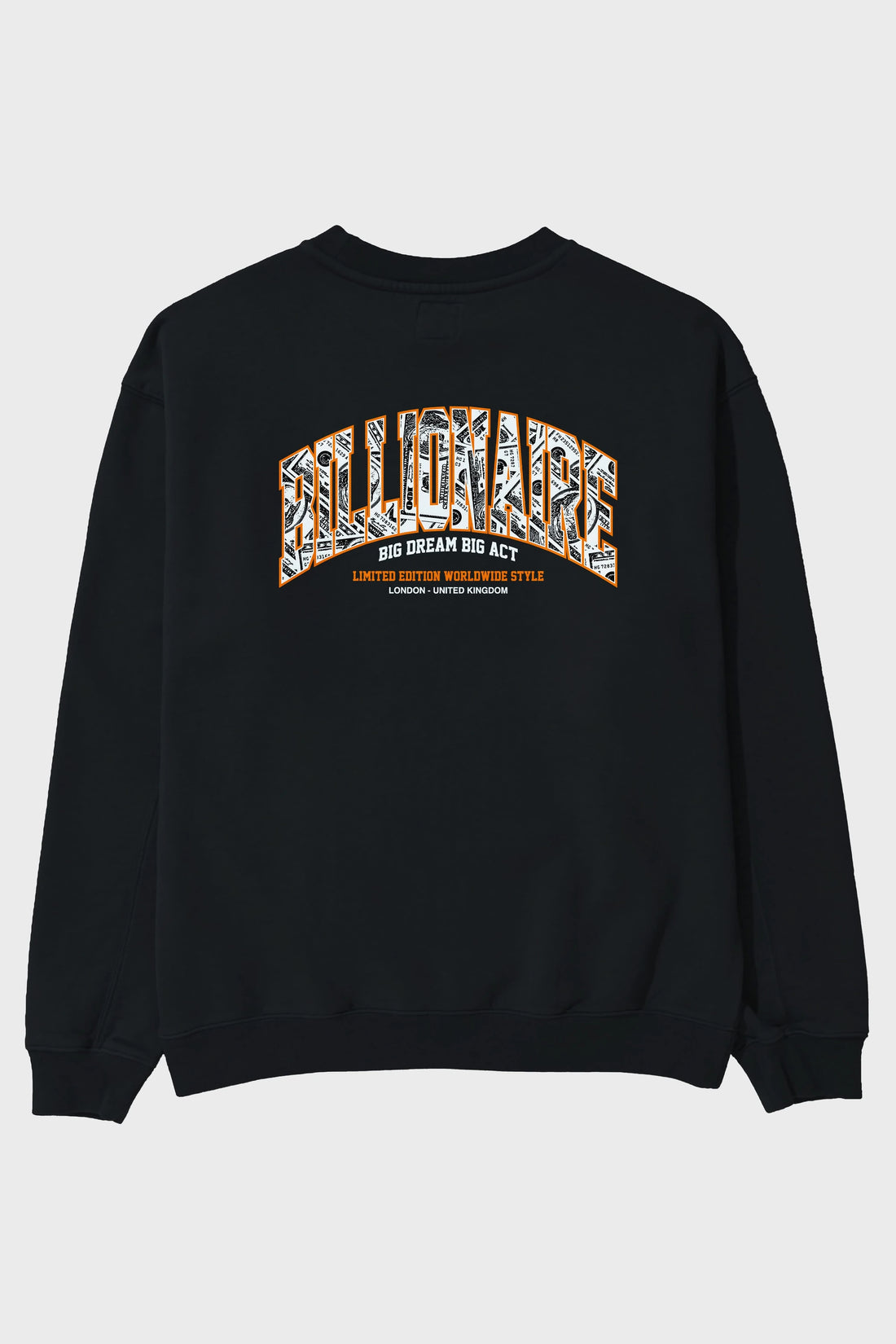Billionaire Arka Baskılı Oversize Sweatshirt Erkek Kadın Unisex