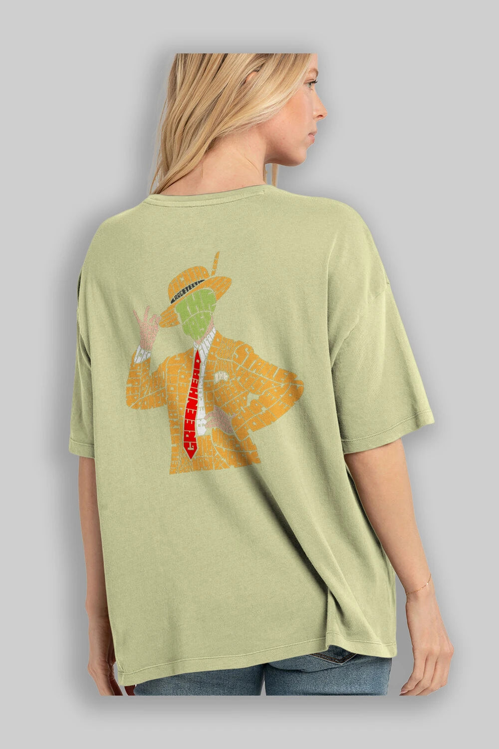 The Mask Arka Baskılı Oversize t-shirt %100 pamuk Erkek Kadın Unisex
