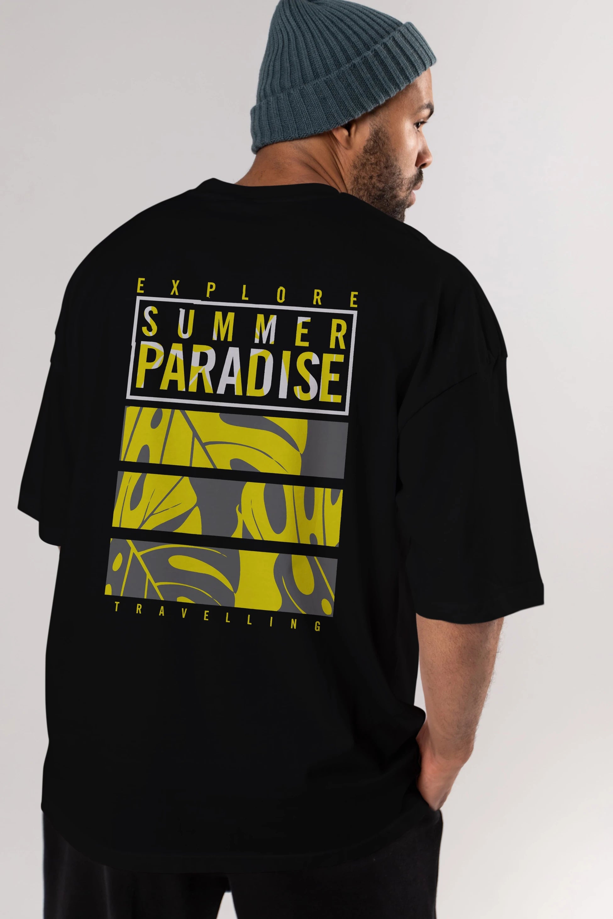 Summer Paradise Arka Baskılı Oversize t-shirt Erkek Kadın Unisex