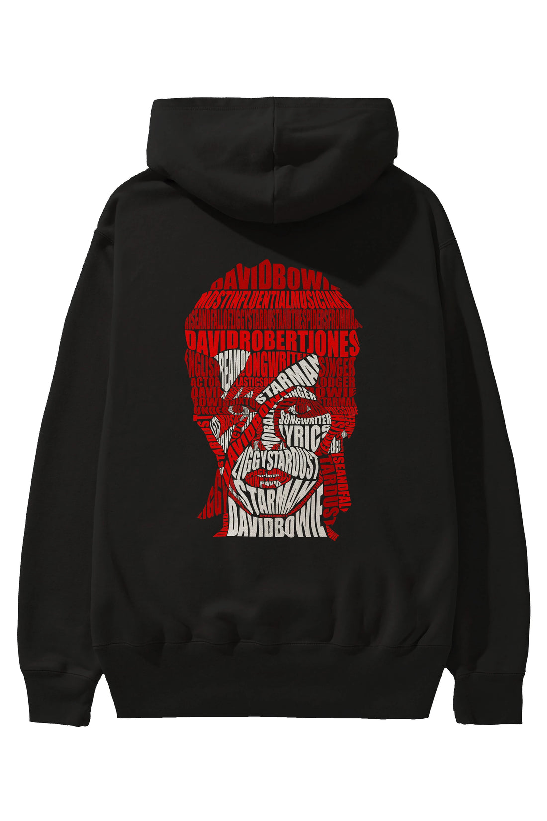 David Bowie Calligram Arka Baskılı Hoodie Oversize Kapüşonlu Sweatshirt Erkek Kadın Unisex