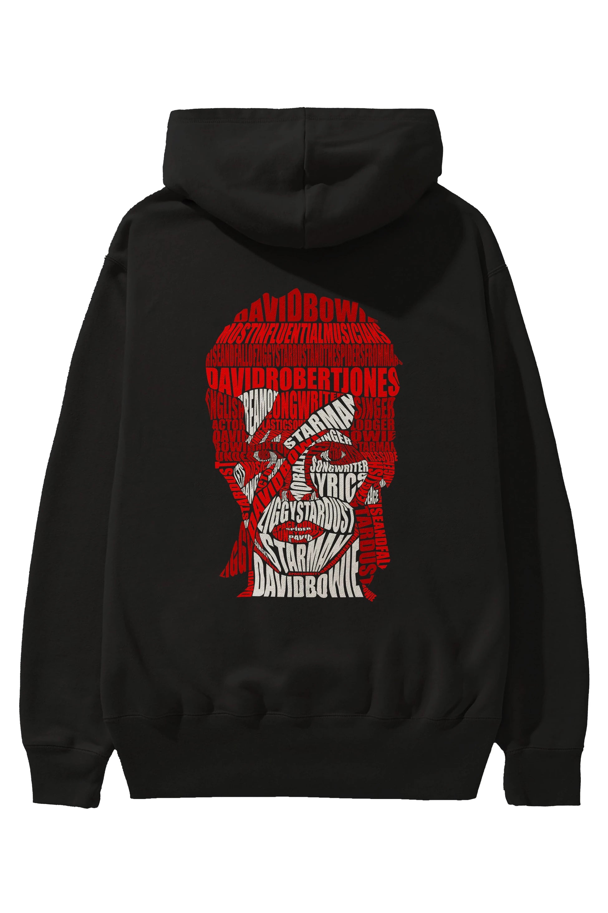 David Bowie Calligram Arka Baskılı Hoodie Oversize Kapüşonlu Sweatshirt Erkek Kadın Unisex