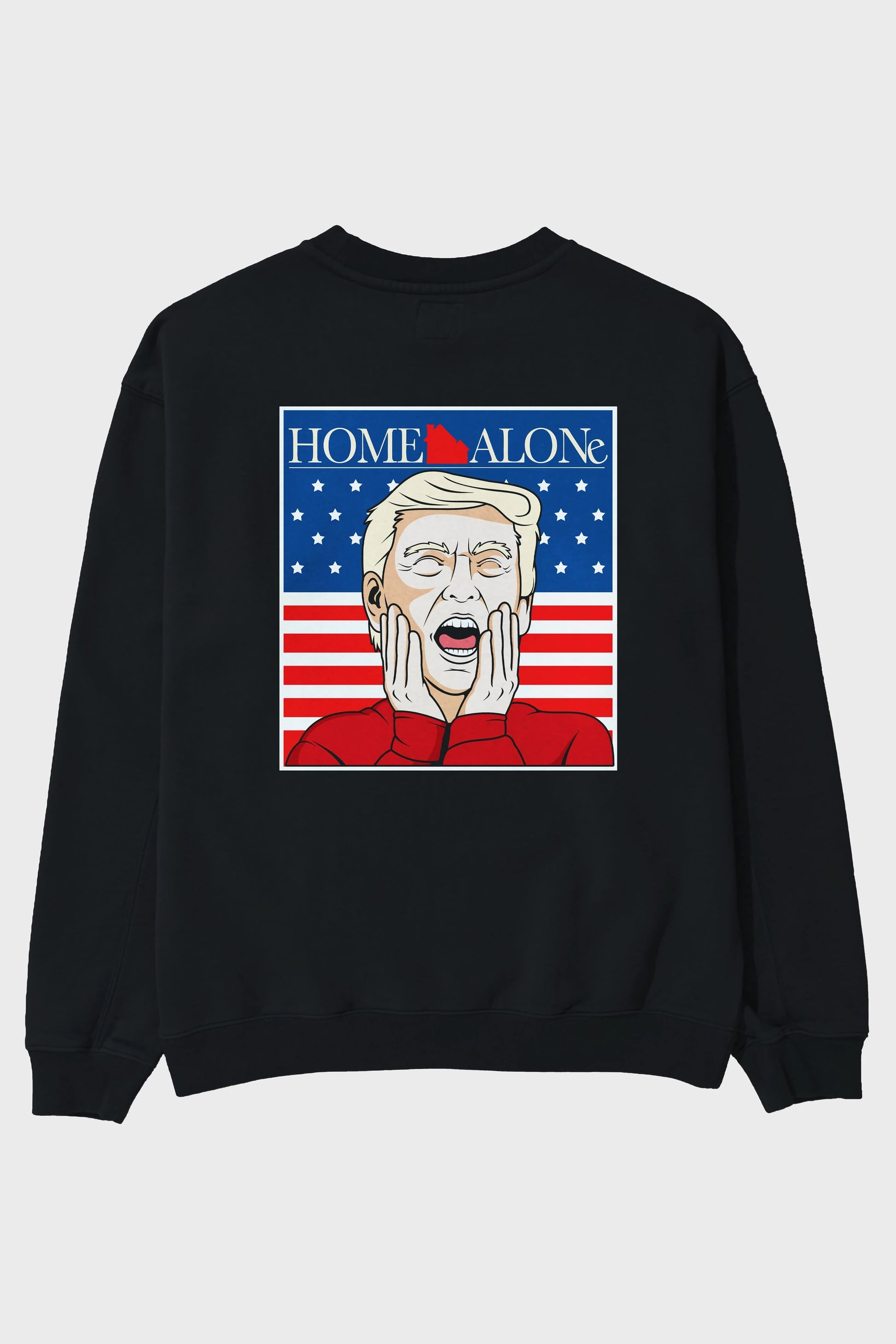 Home Alone Trump Arka Baskılı Oversize Sweatshirt Erkek Kadın Unisex