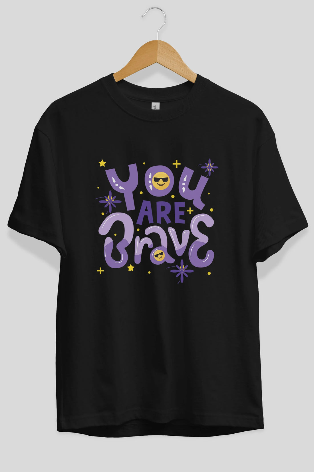 You Are Brave Yazılı Ön Baskılı Oversize t-shirt Erkek Kadın Unisex