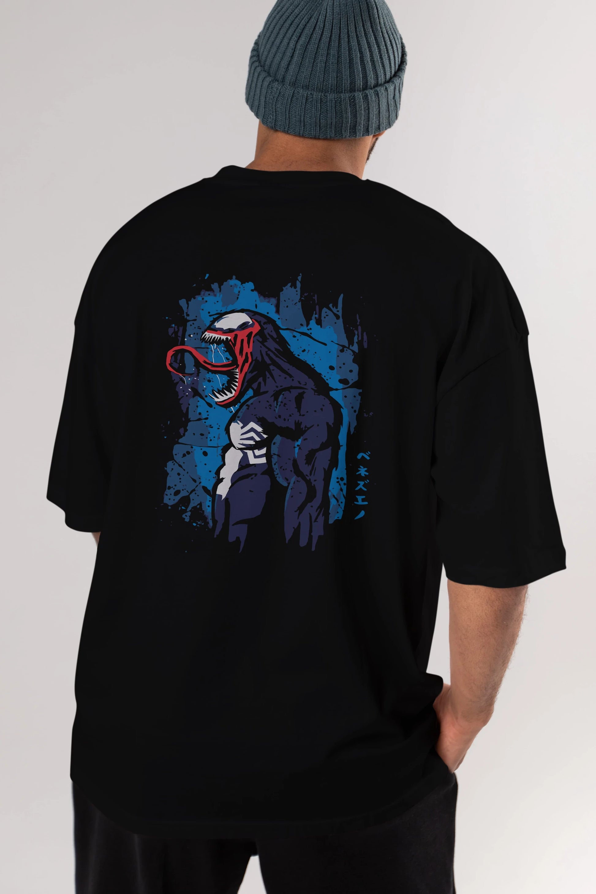 Venom (24) Arka Baskılı Oversize t-shirt Erkek Kadın Unisex %100 Pamuk Bisiklet Yaka tişort