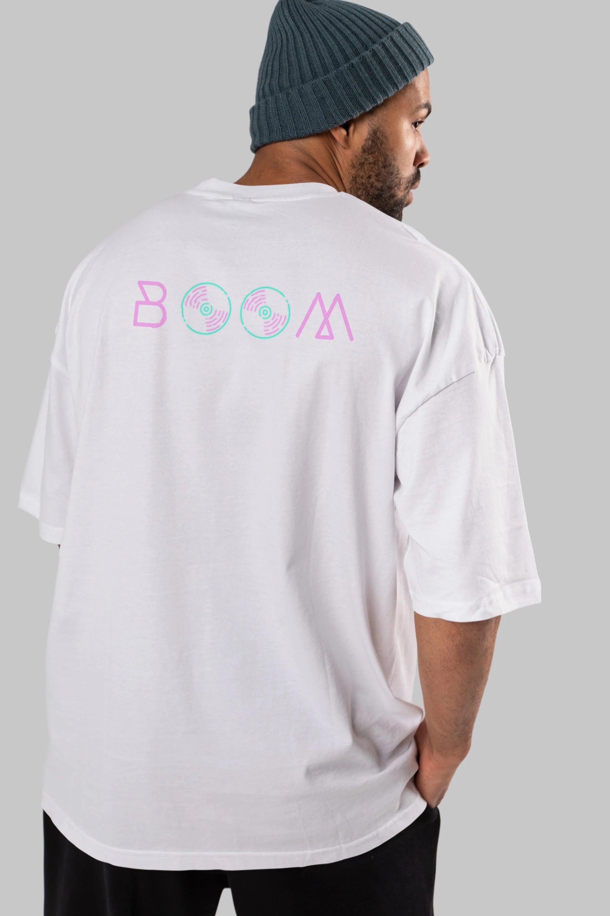 Boom 2 Arka Baskılı Oversize t-shirt Erkek Kadın Unisex