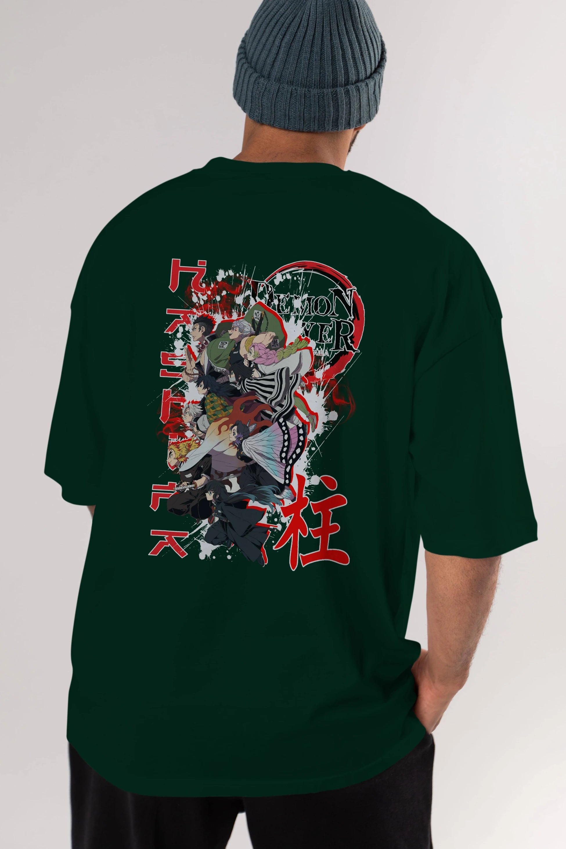 DEMON SLAYER SLAYERS Anime Arka Baskılı Oversize t-shirt Erkek Kadın Unisex