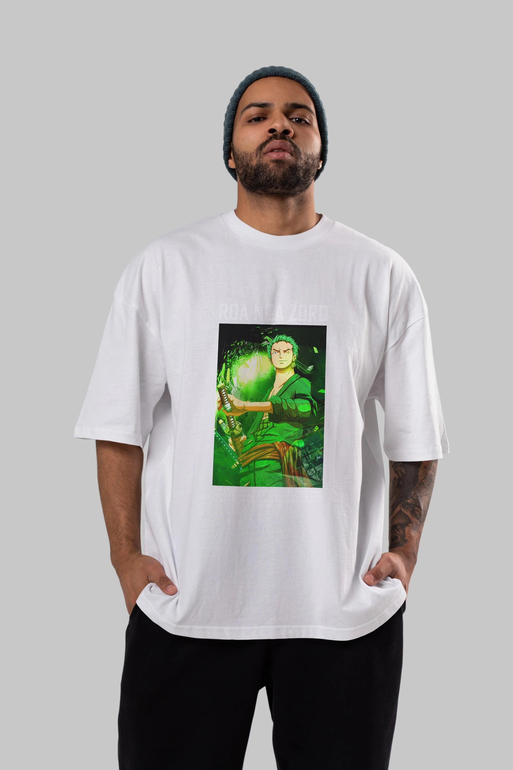 Roronoa Zoro 5 Anime Ön Baskılı Oversize t-shirt Erkek Kadın Unisex