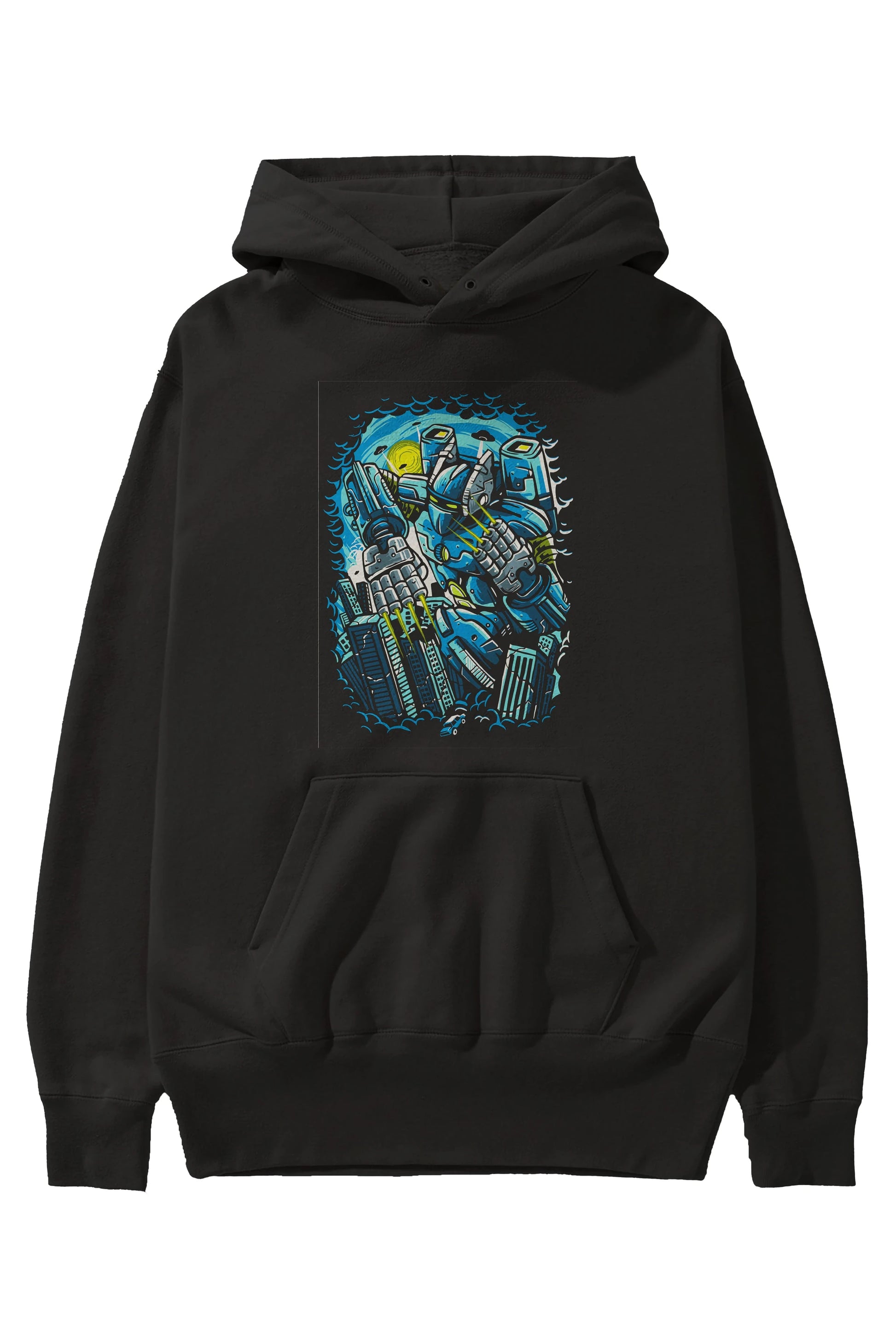 Destroy The City Ön Baskılı Hoodie Oversize Kapüşonlu Sweatshirt Erkek Kadın Unisex
