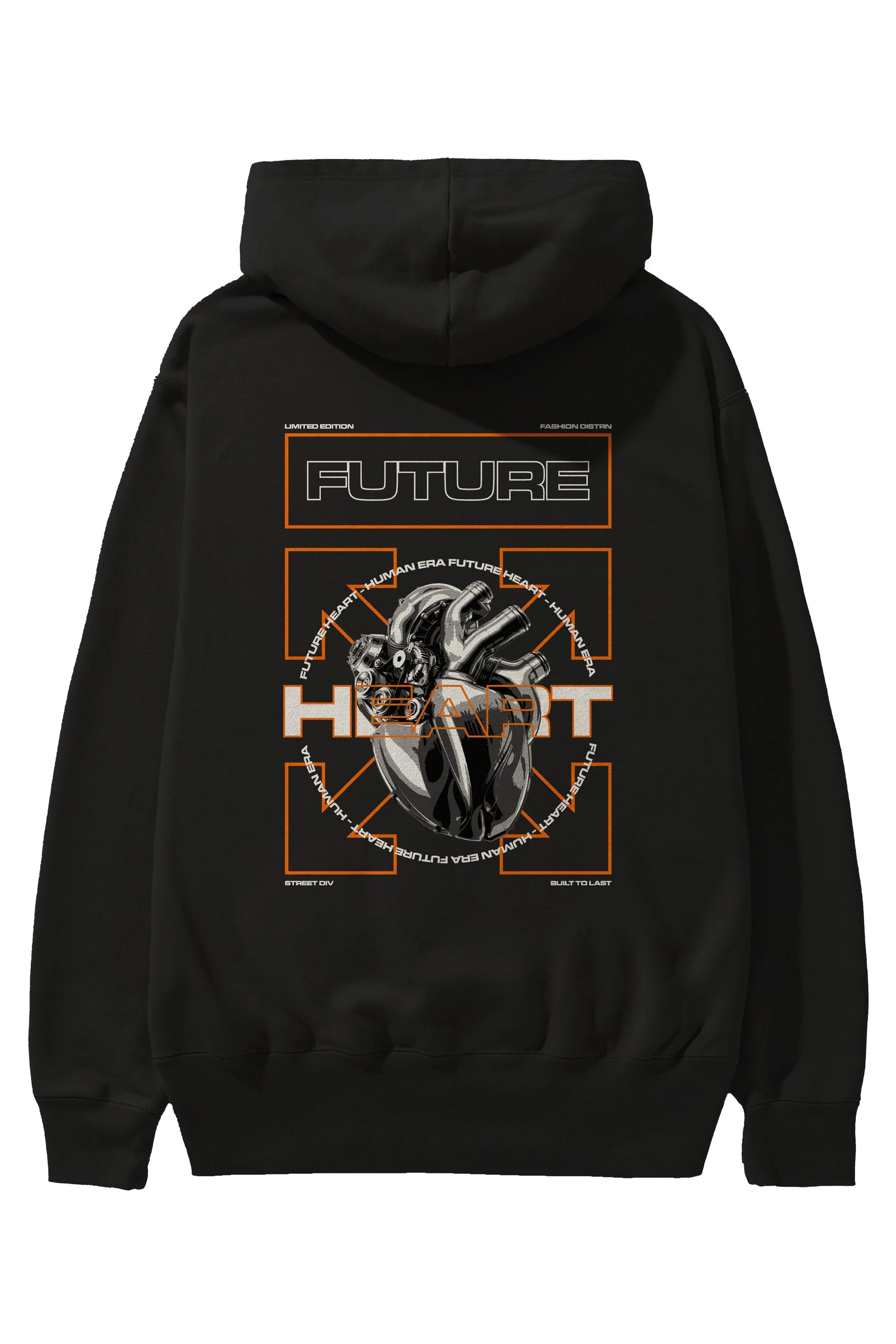 Future Heart Arka Baskılı Hoodie Oversize Kapüşonlu Sweatshirt Erkek Kadın Unisex