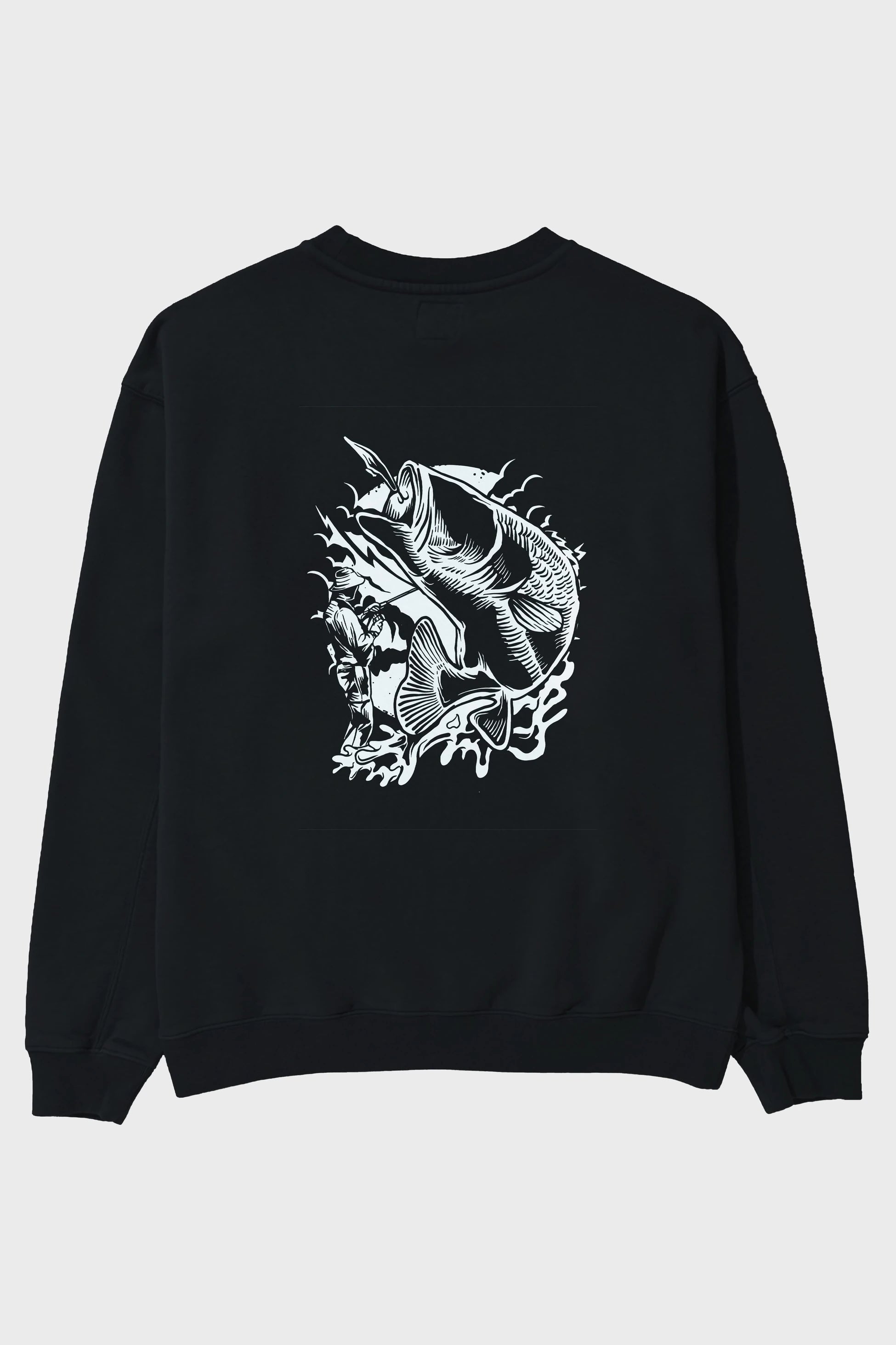 Fisherman Arka Baskılı Oversize Sweatshirt Erkek Kadın Unisex