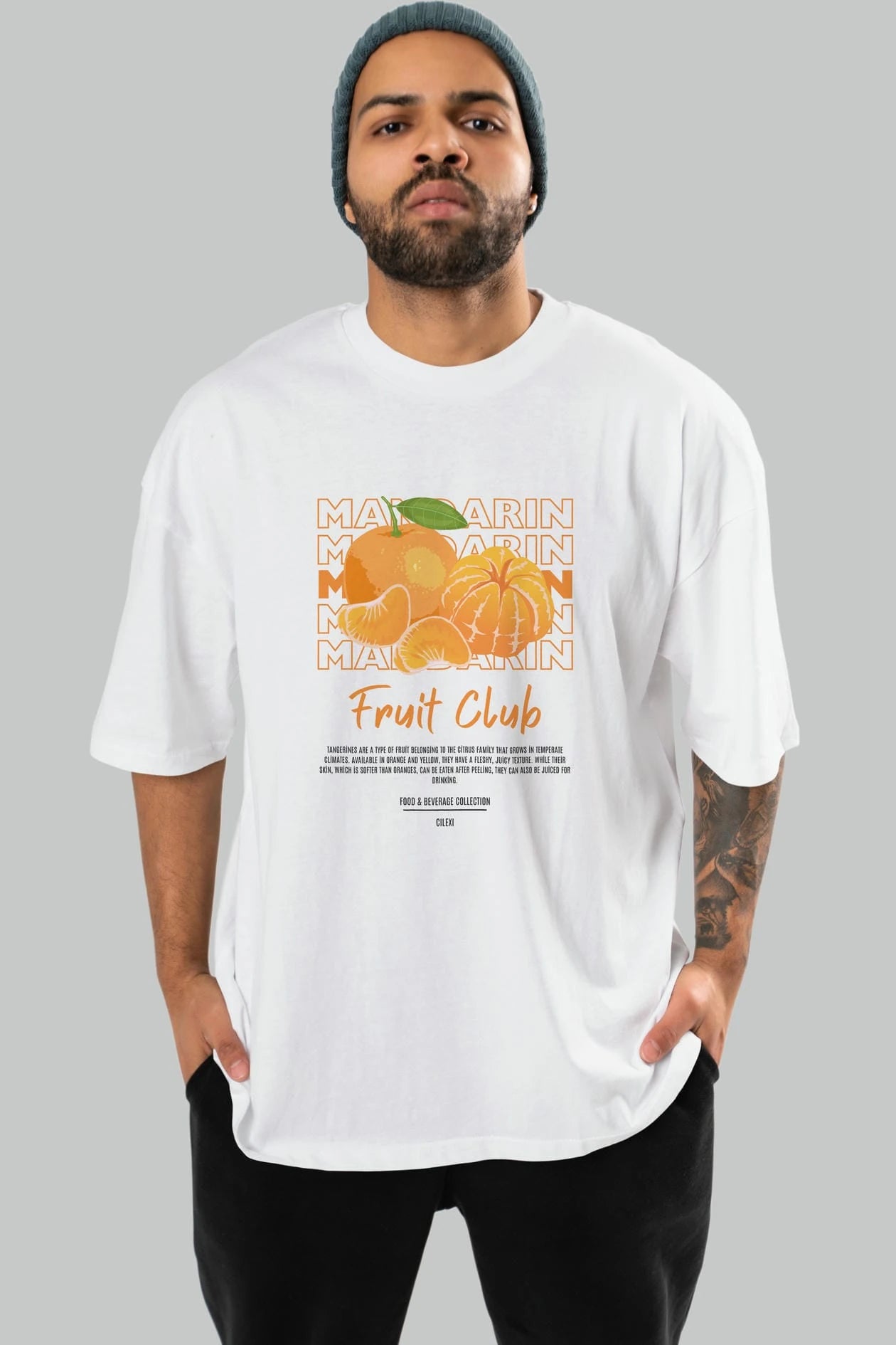 Mandarin Ön Baskılı Oversize t-shirt Erkek Kadın Pamuk Bisiklet Yaka tişort