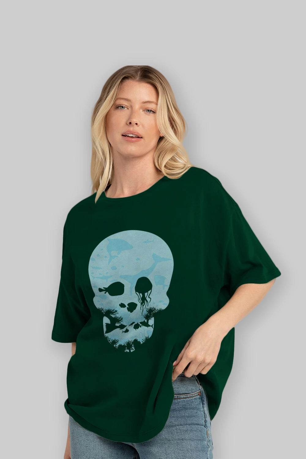 Dead Sea Ön Baskılı Oversize t-shirt %100 pamuk Erkek Kadın Unisex