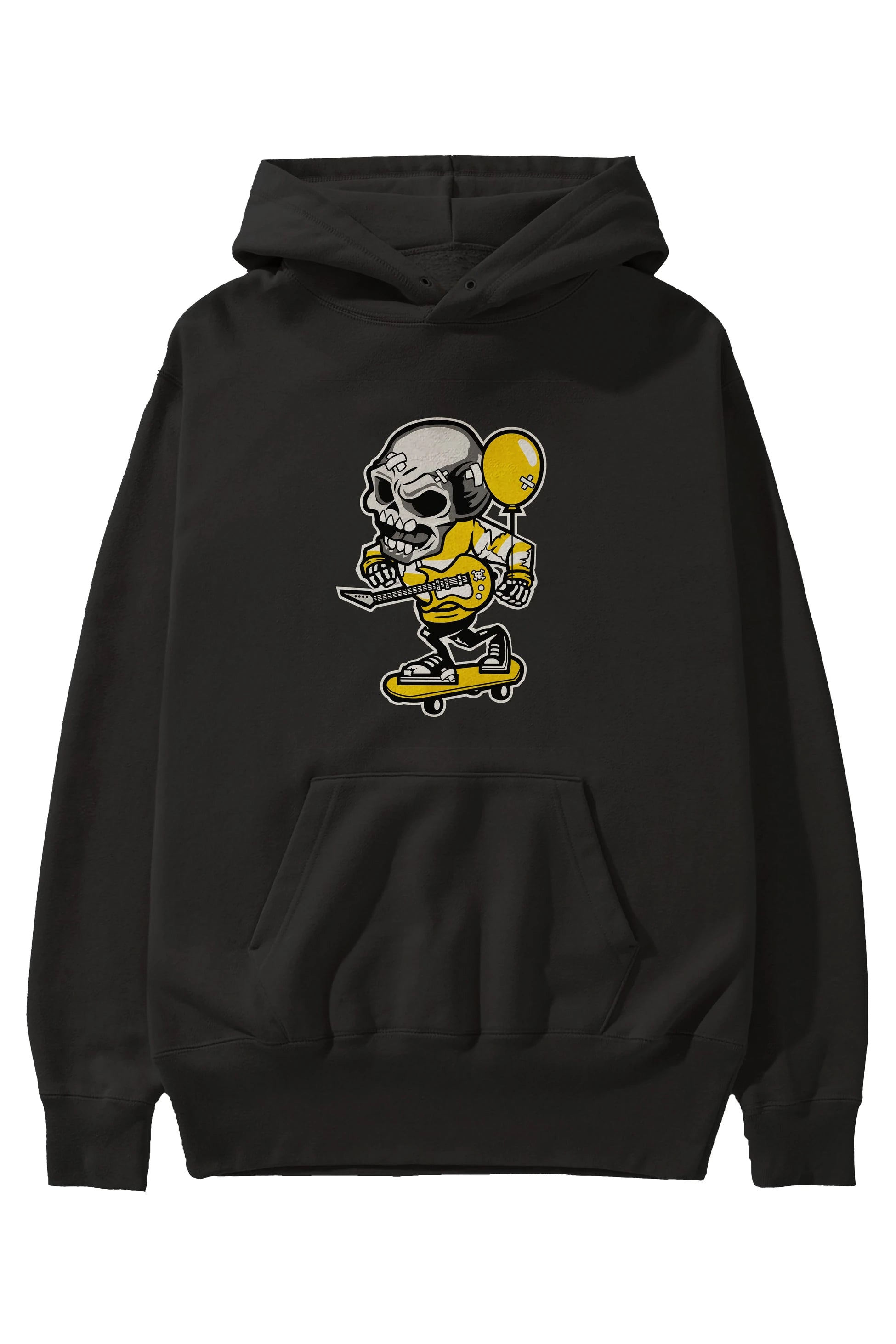 Skull Skater Ön Baskılı Hoodie Oversize Kapüşonlu Sweatshirt Erkek Kadın Unisex