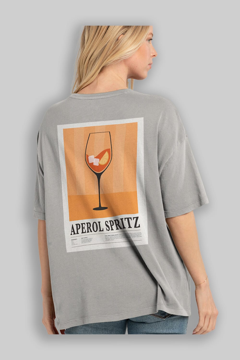 Aperol Spritz 8 Arka Baskılı Oversize t-shirt Erkek Kadın Unisex %100 Pamuk Bisiklet Yaka tişort