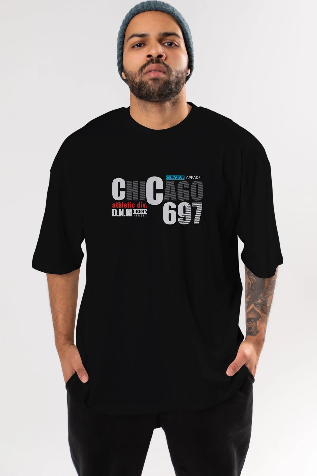 Chicago 697 Ön Baskılı Oversize t-shirt Erkek Kadın Unisex