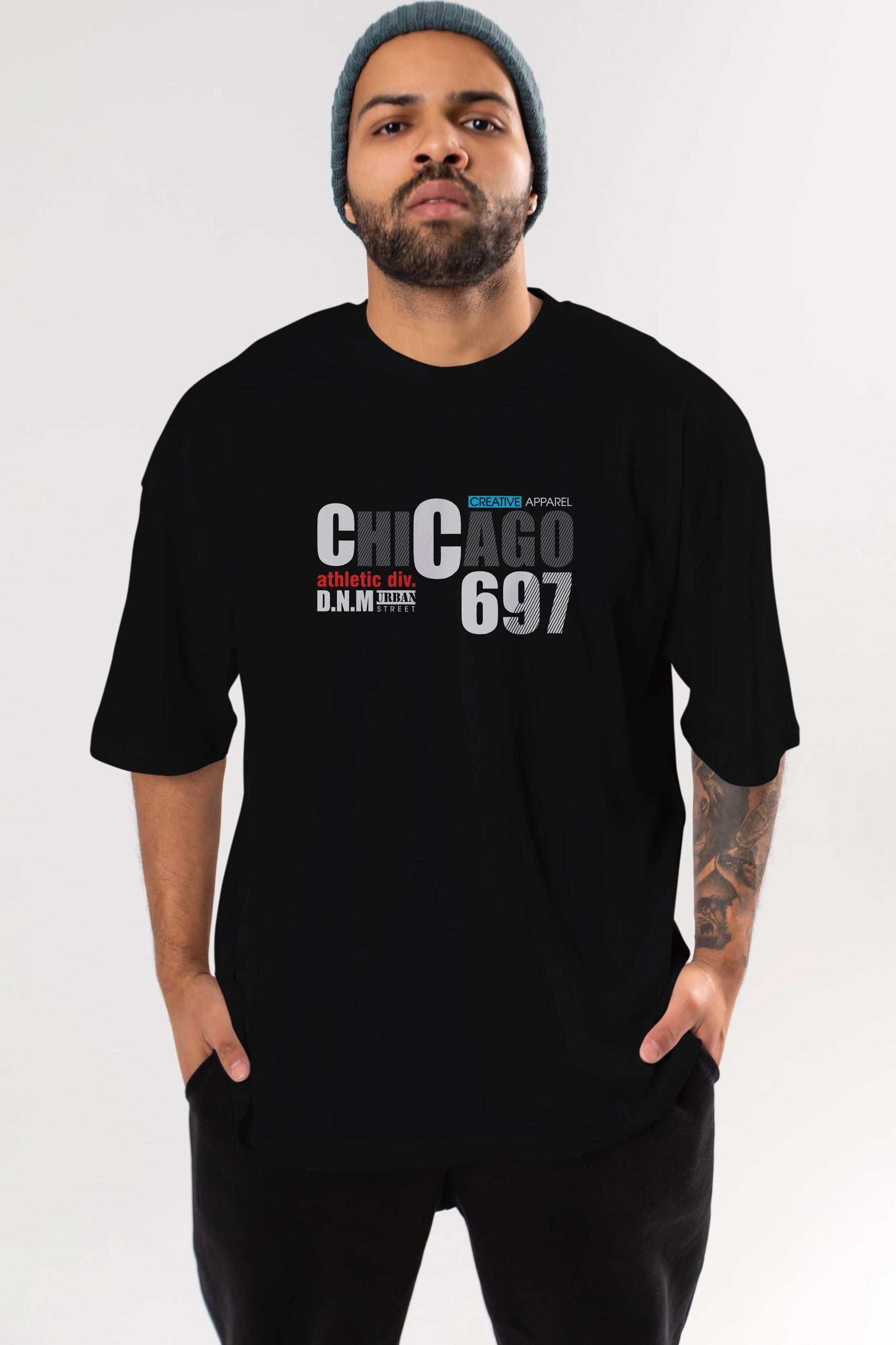 Chicago 697 Ön Baskılı Oversize t-shirt Erkek Kadın Unisex