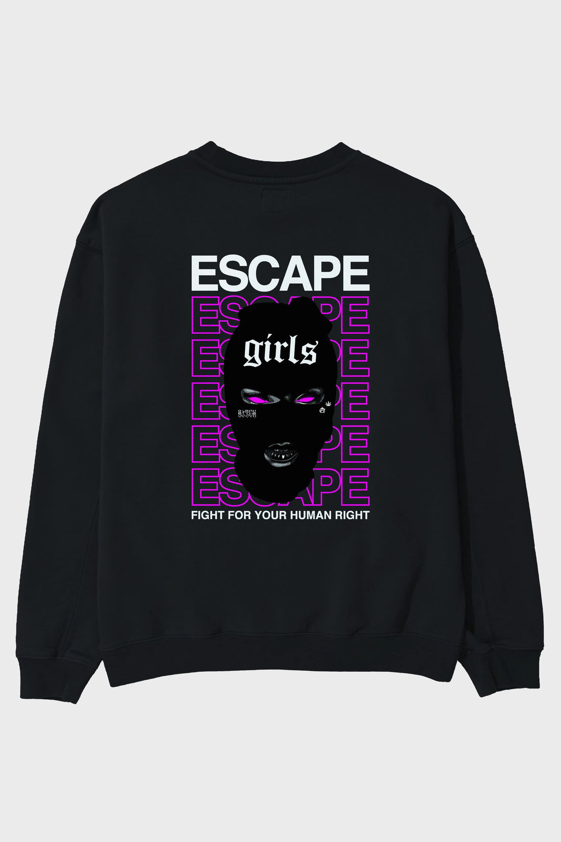 Escape Girl Arka Baskılı Oversize Sweatshirt Erkek Kadın Unisex