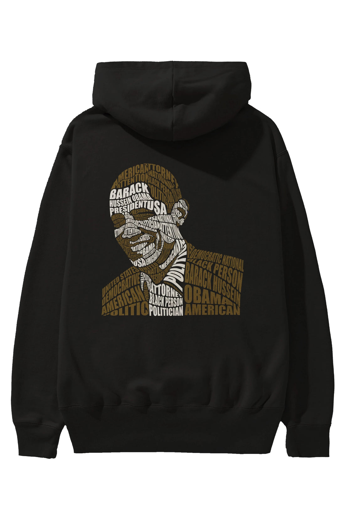 Obama Calligram Arka Baskılı Hoodie Oversize Kapüşonlu Sweatshirt Erkek Kadın Unisex
