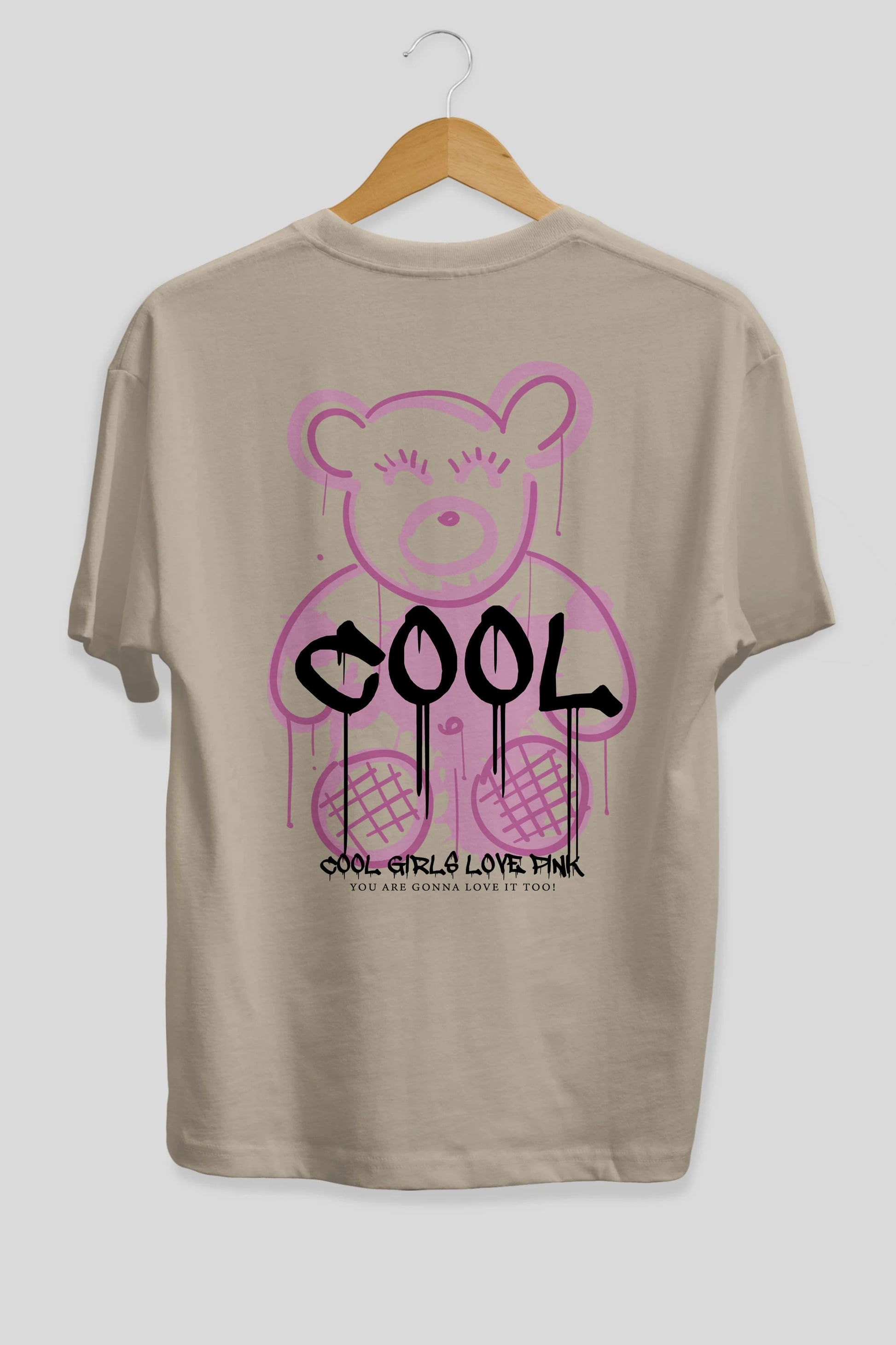 Cool Bear Arka Baskılı Oversize t-shirt Erkek Kadın Unisex