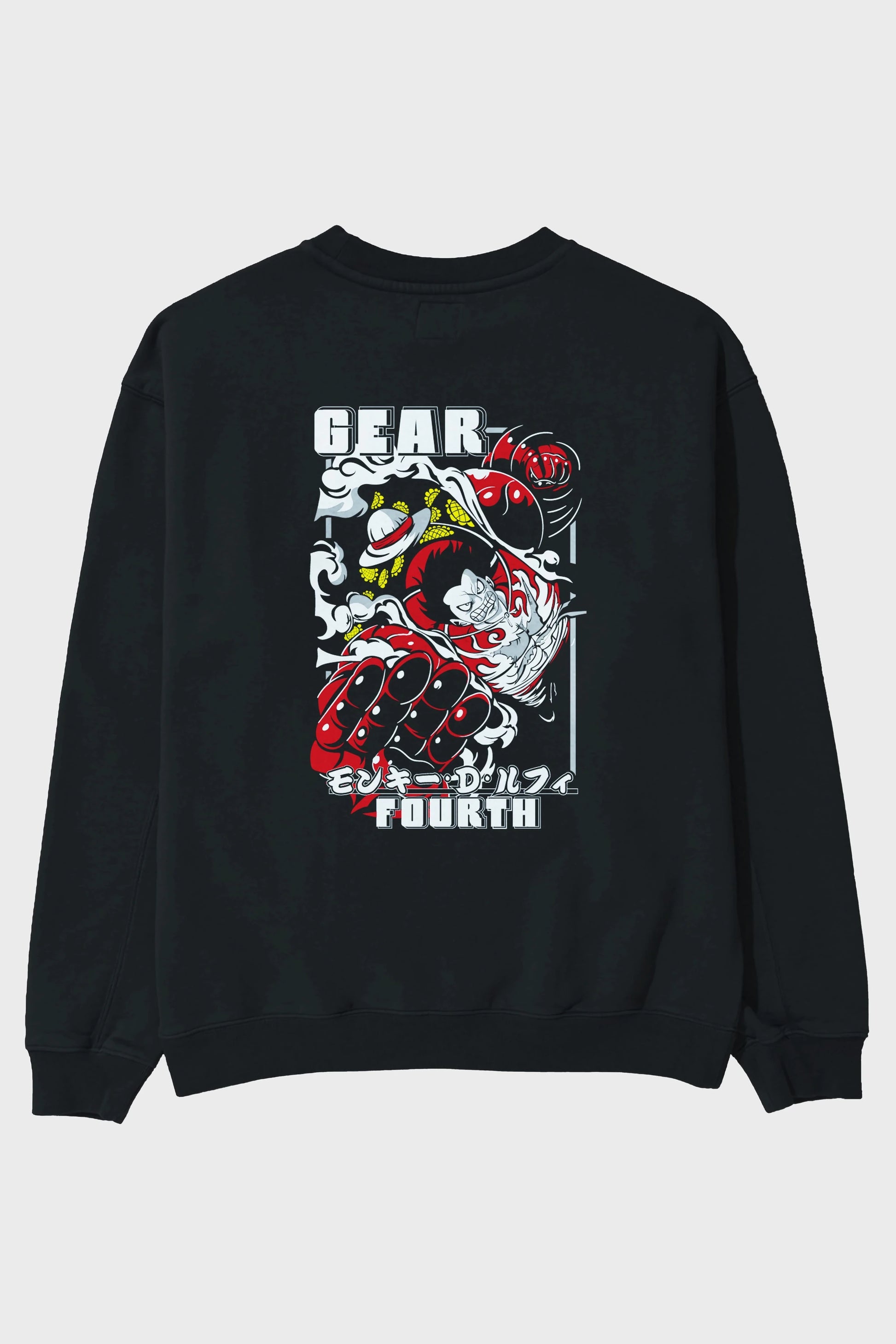 LUFFY gear fourth Anime Arka Baskılı Oversize Sweatshirt Erkek Kadın Unisex