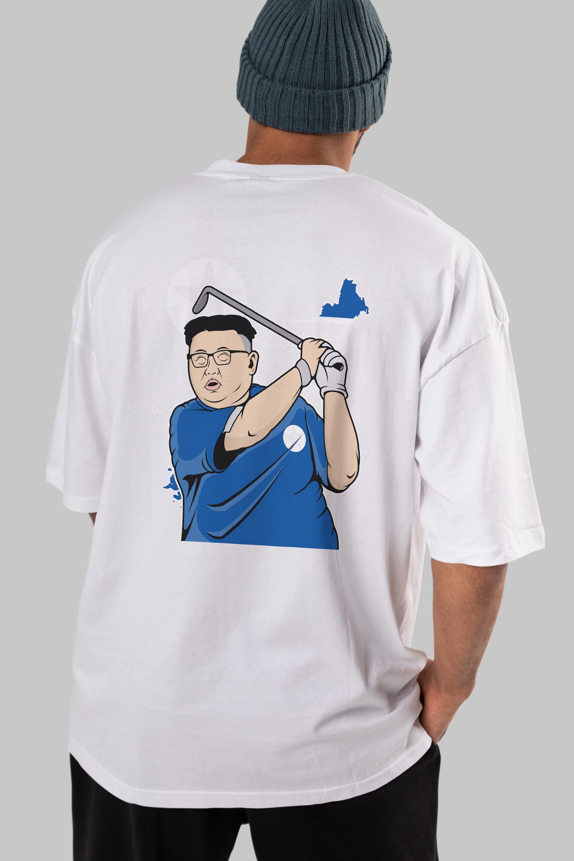Kim Golf Arka Baskılı Oversize t-shirt Erkek Kadın Unisex %100 Pamuk tişort