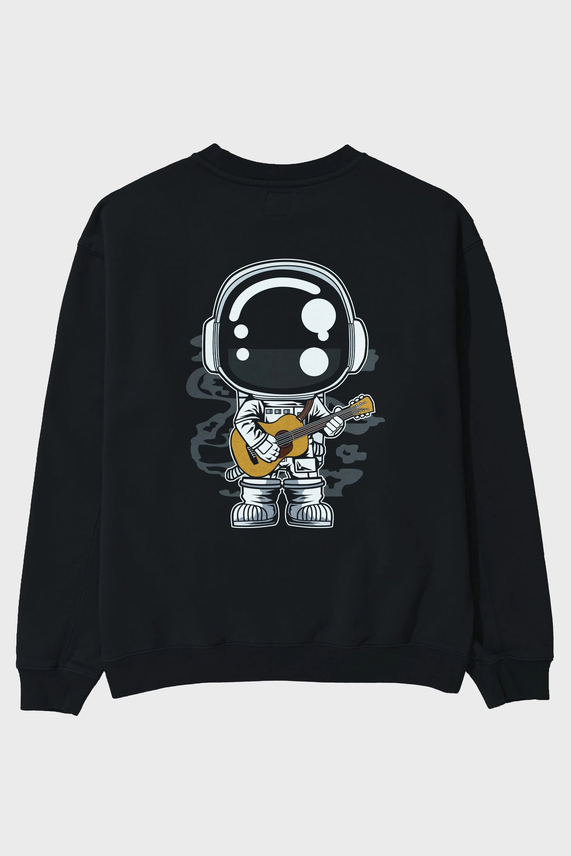 Astronaut Acoustic Guitar Arka Baskılı Oversize Sweatshirt Erkek Kadın Unisex