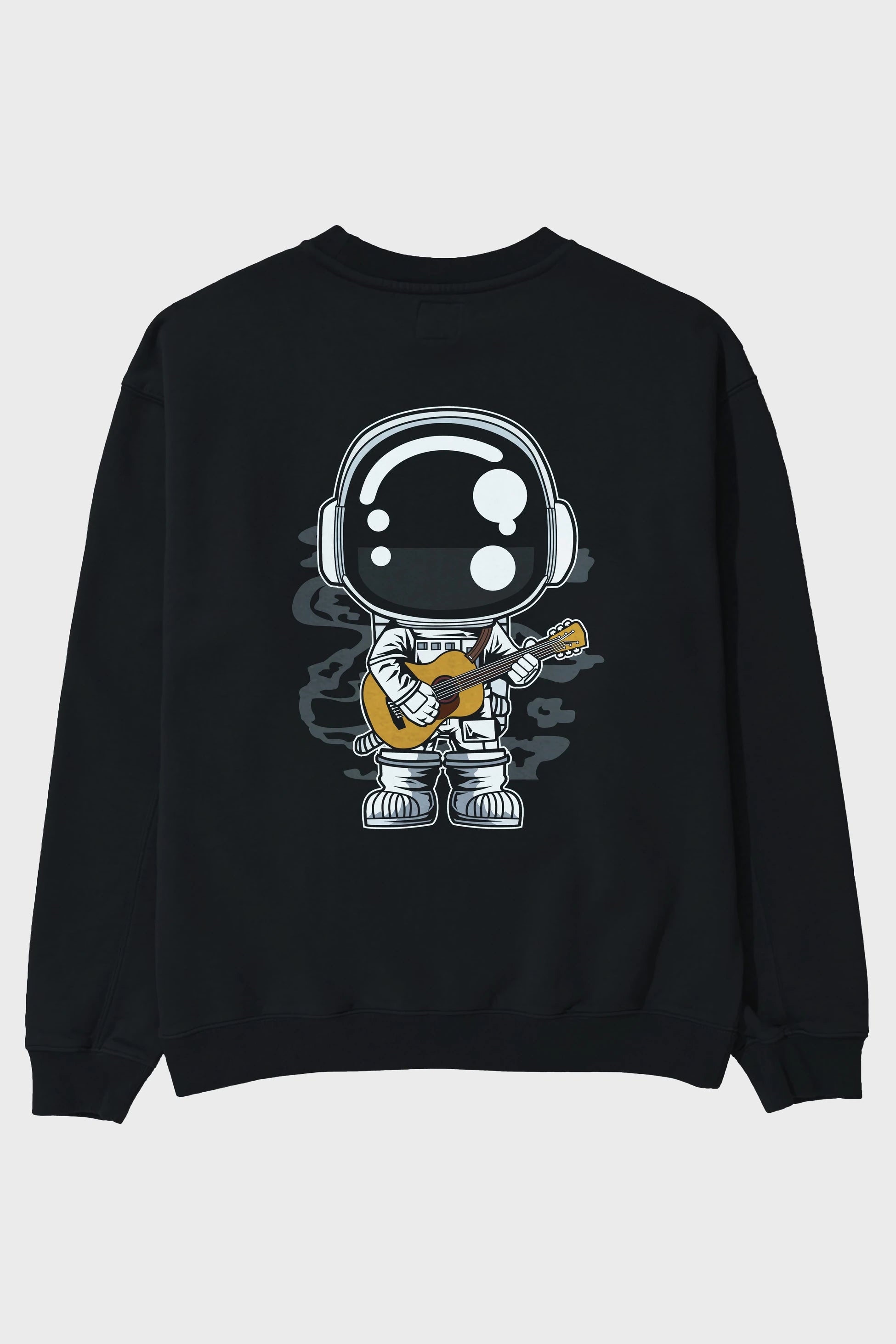 Astronaut Acoustic Guitar Arka Baskılı Oversize Sweatshirt Erkek Kadın Unisex