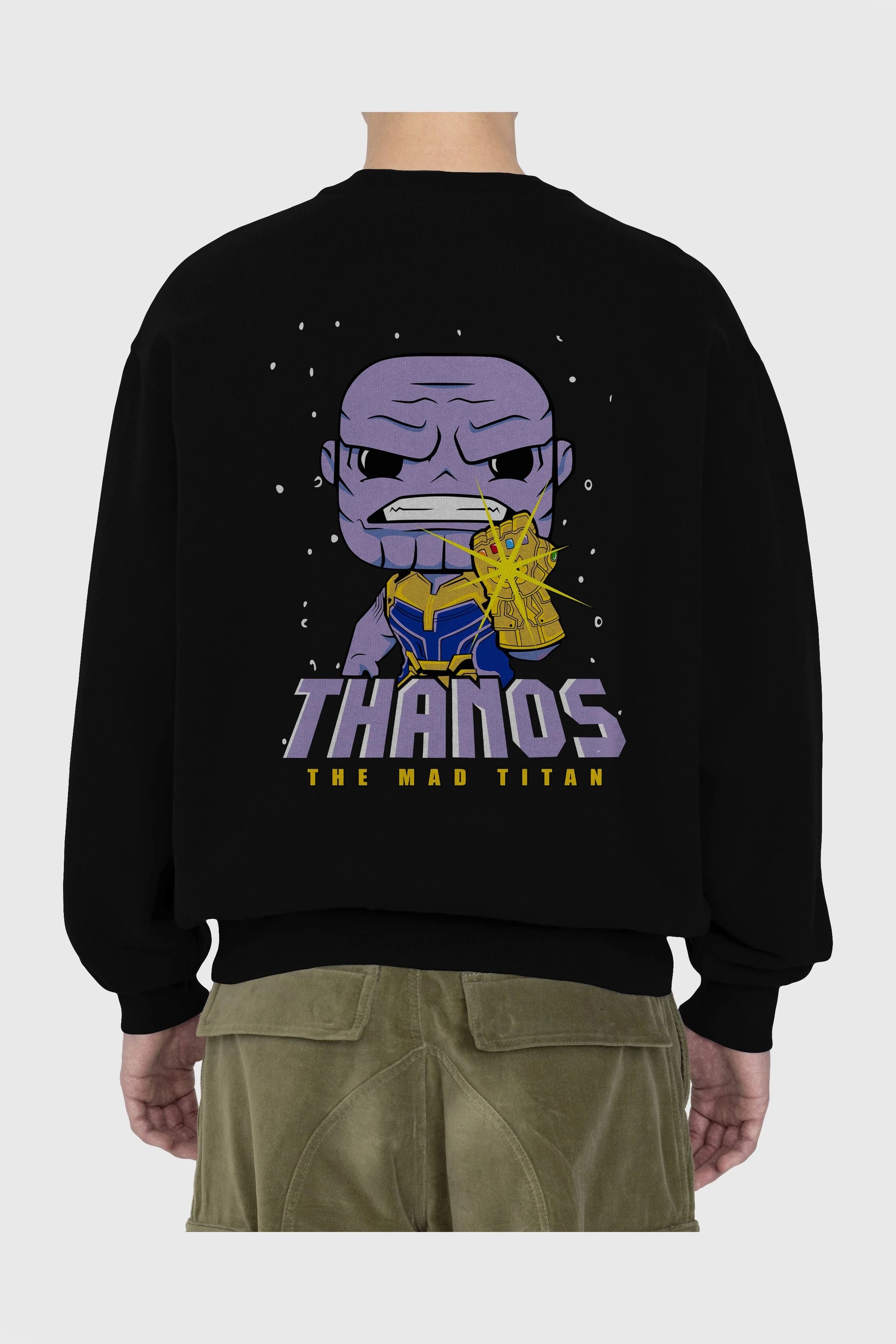 Thanos (1) Arka Baskılı Oversize Sweatshirt Erkek Kadın Unisex