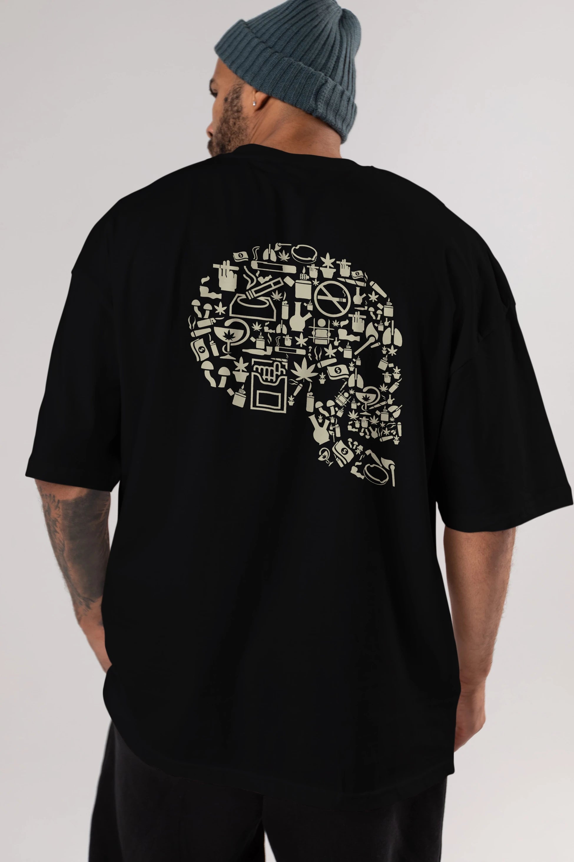 Smoking Kills Arka Baskılı Oversize t-shirt %100 pamuk Erkek Kadın Unisex