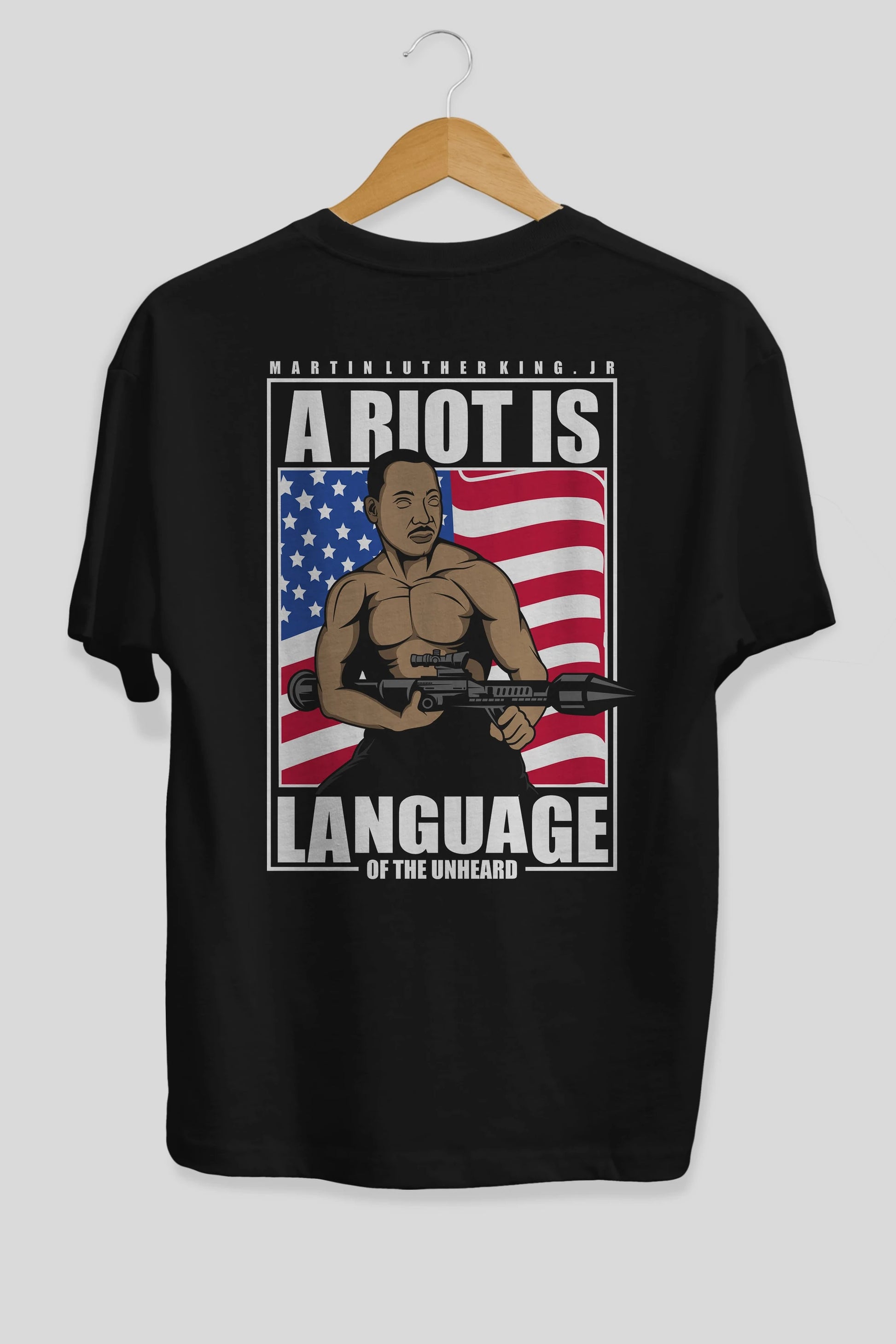 Luther King Jr Rambo Arka Baskılı Oversize t-shirt Erkek Kadın Unisex %100 Pamuk tişort