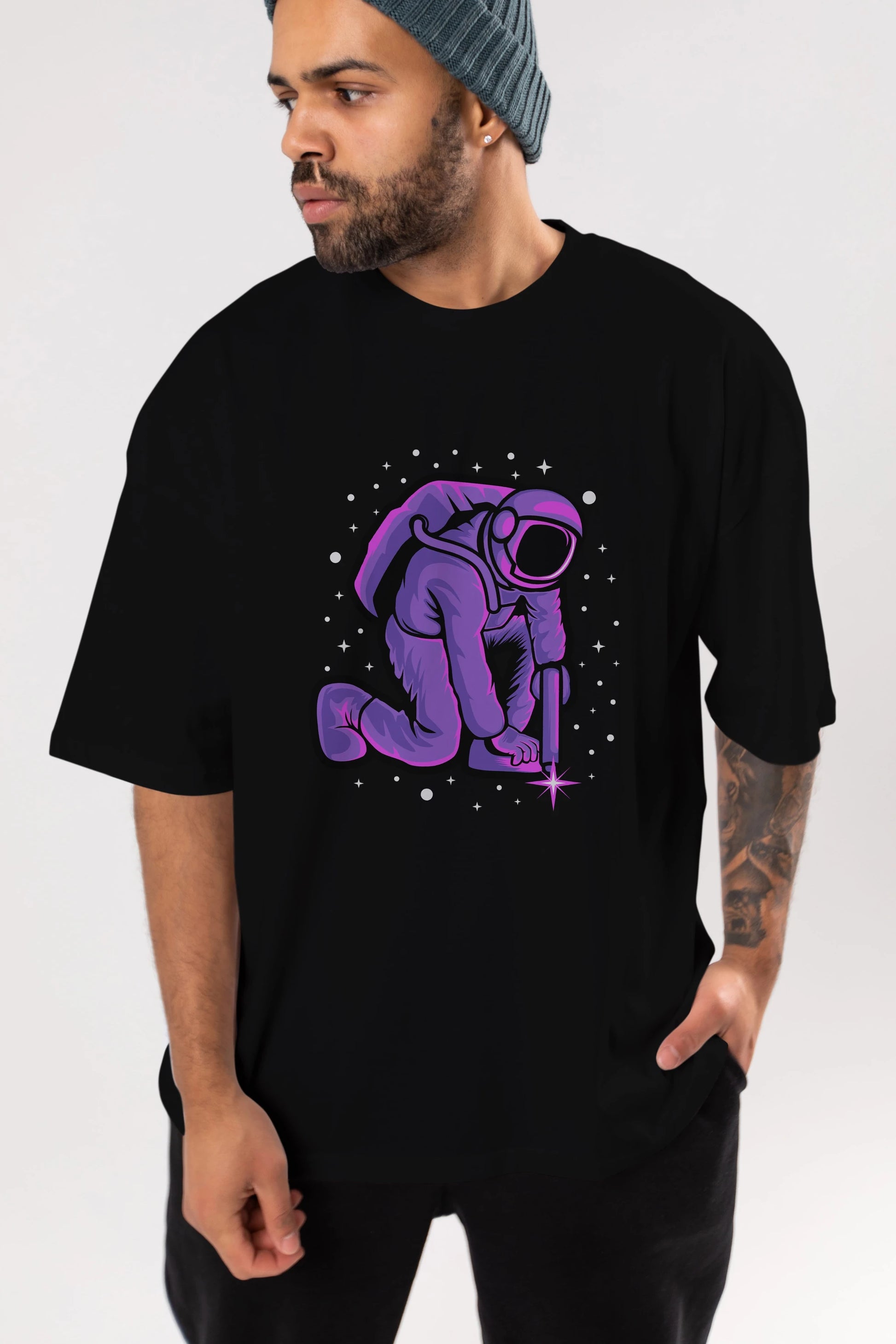 Welding in Space Ön Baskılı Oversize t-shirt Erkek Kadın Unisex