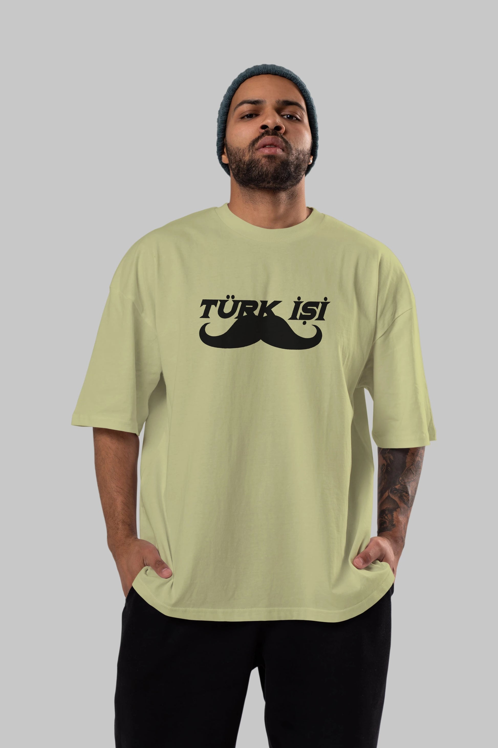 Türk İşi Ön Baskılı Oversize t-shirt %100 pamuk Erkek Kadın Unisex