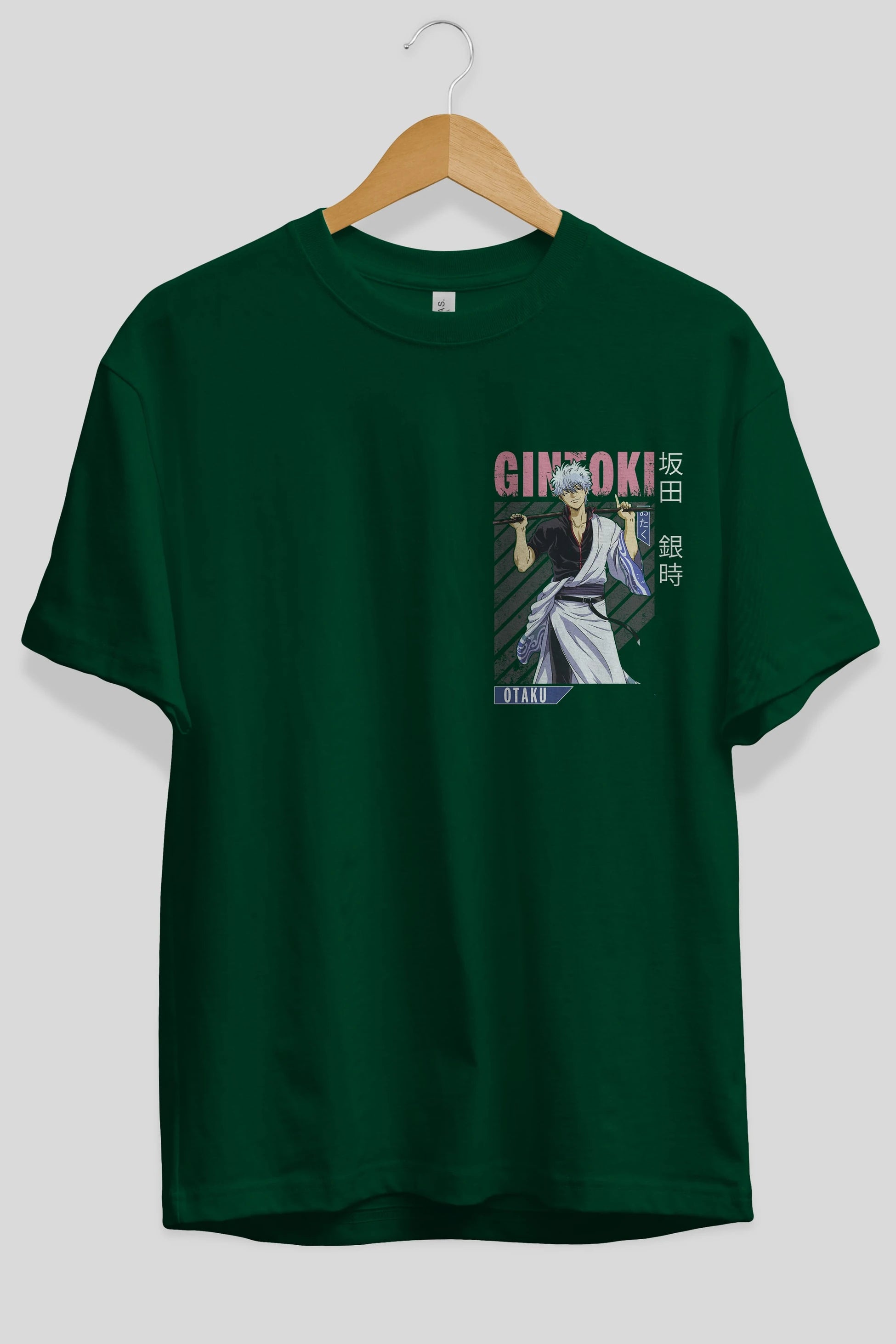 Gintoki Sakata GINTAMA 3 Ön Sol Baskılı Oversize t-shirt Erkek Kadın Unisex %100 Pamuk Bisiklet Yaka tişort