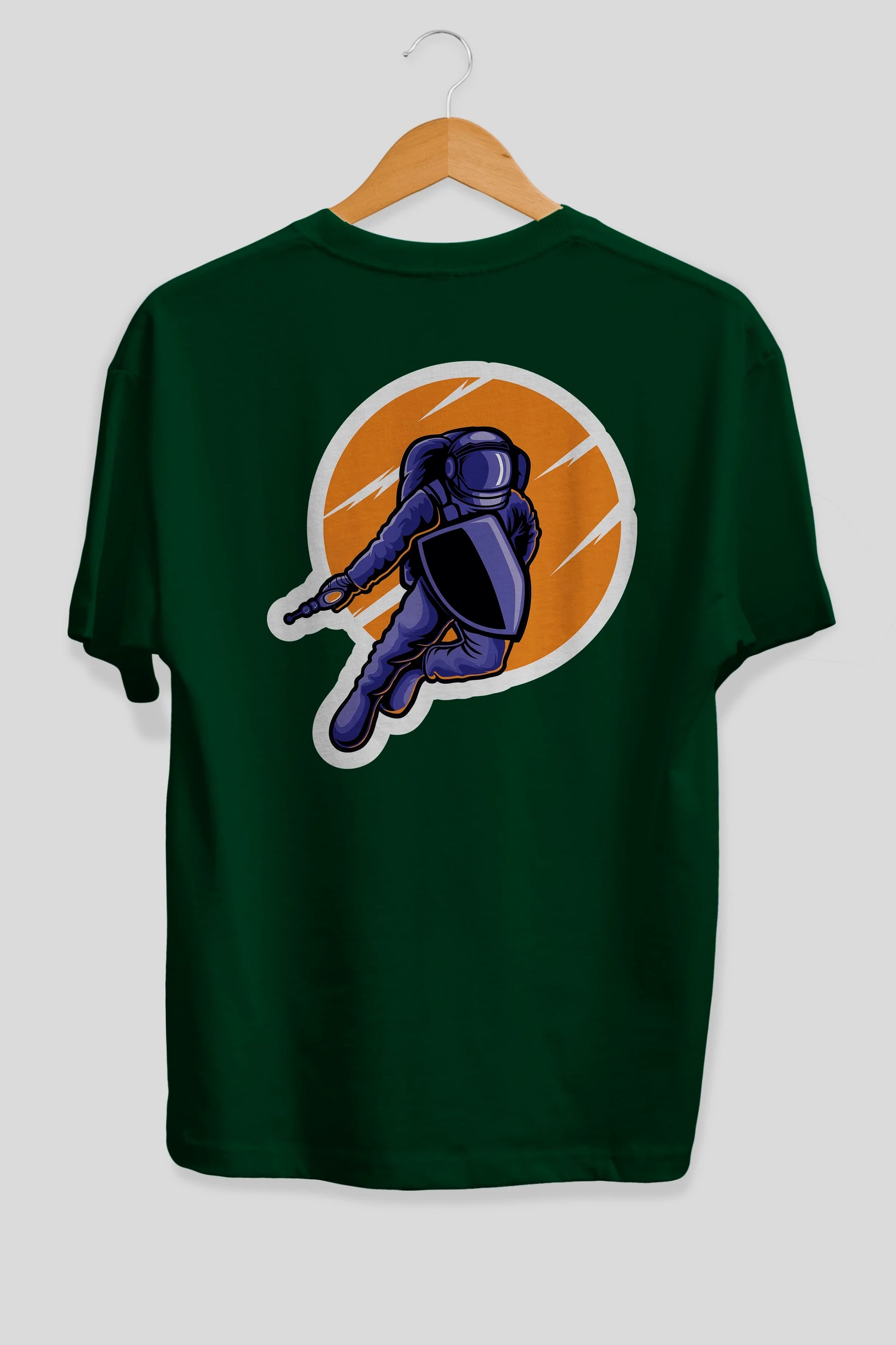 Astro Wars Sticker Arka Baskılı Oversize t-shirt Erkek Kadın Unisex