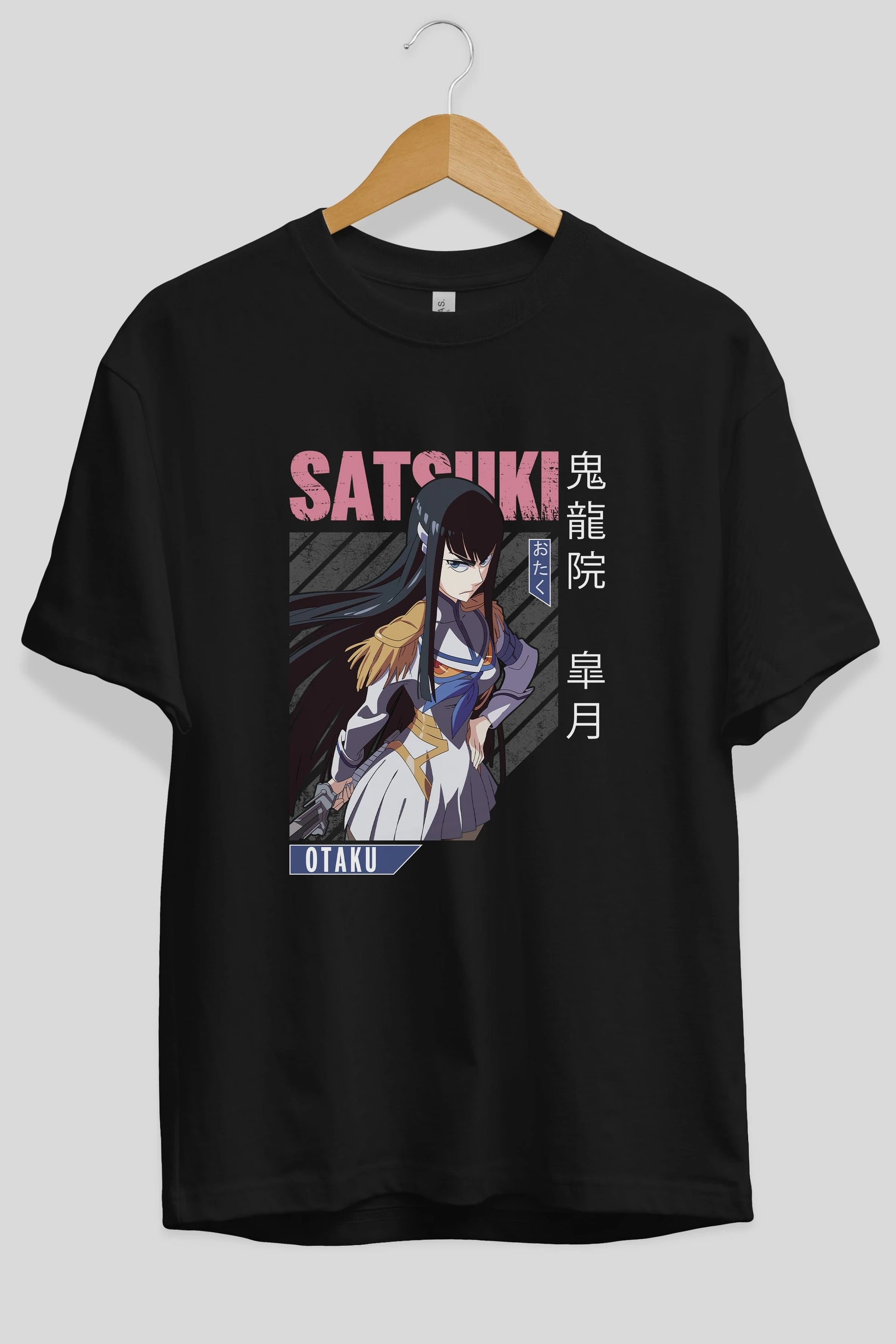 Satsuki Kiryuuin 8 Anime Ön Baskılı Oversize t-shirt %100 pamuk Erkek Kadın Unisex