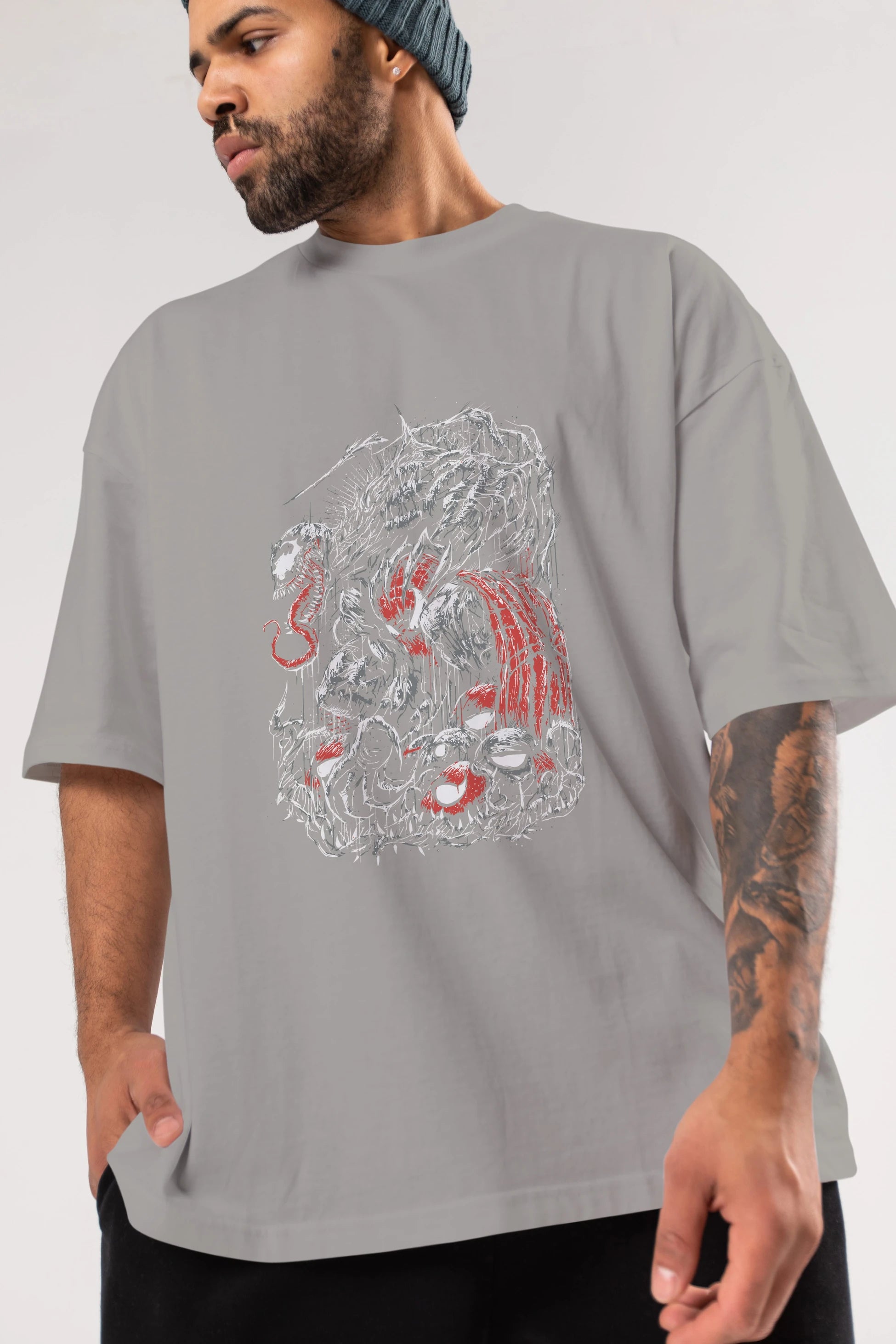 Venom (14) Ön Baskılı Oversize t-shirt Erkek Kadın Unisex %100 Pamuk Bisiklet Yaka tişort