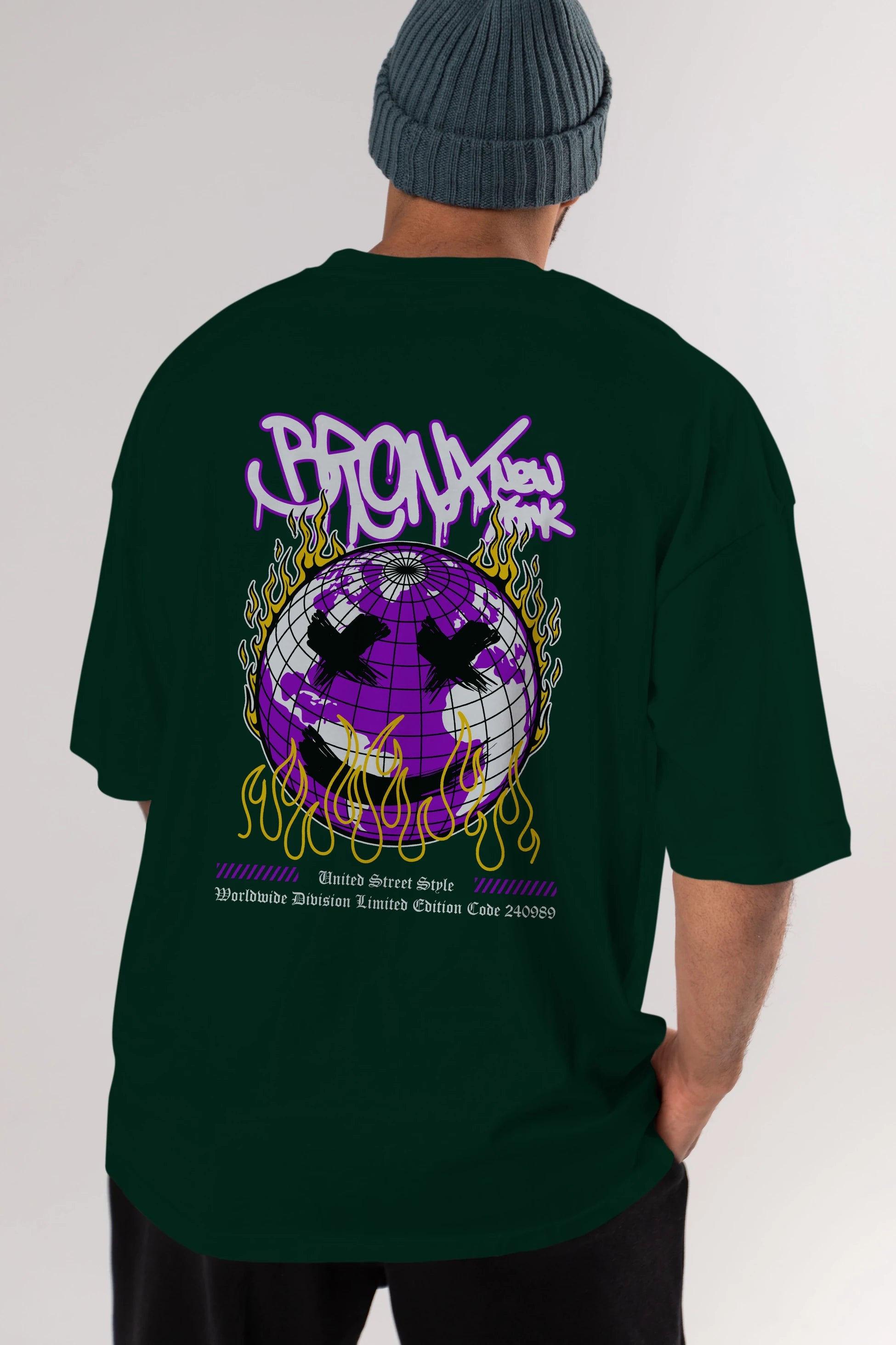 Bronx New York Arka Baskılı Oversize t-shirt Erkek Kadın Unisex