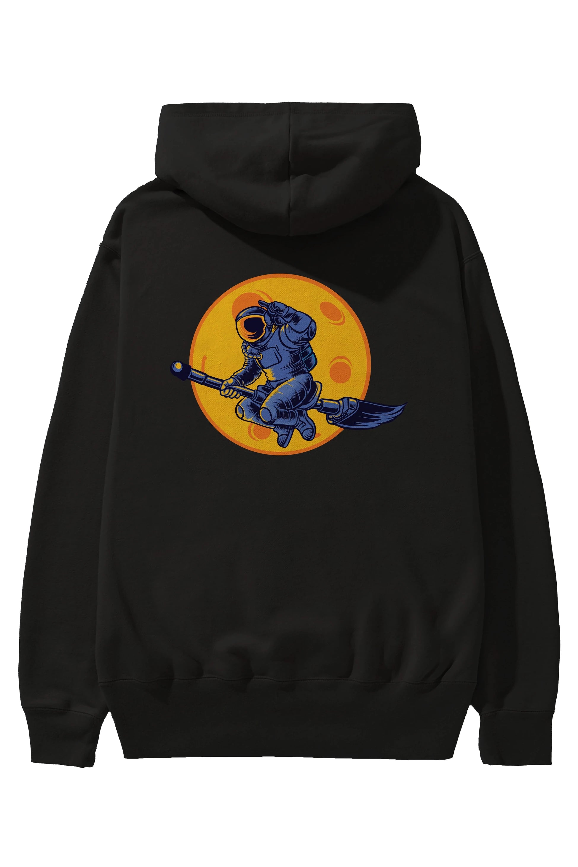Space Witch Arka Baskılı Hoodie Oversize Kapüşonlu Sweatshirt Erkek Kadın Unisex