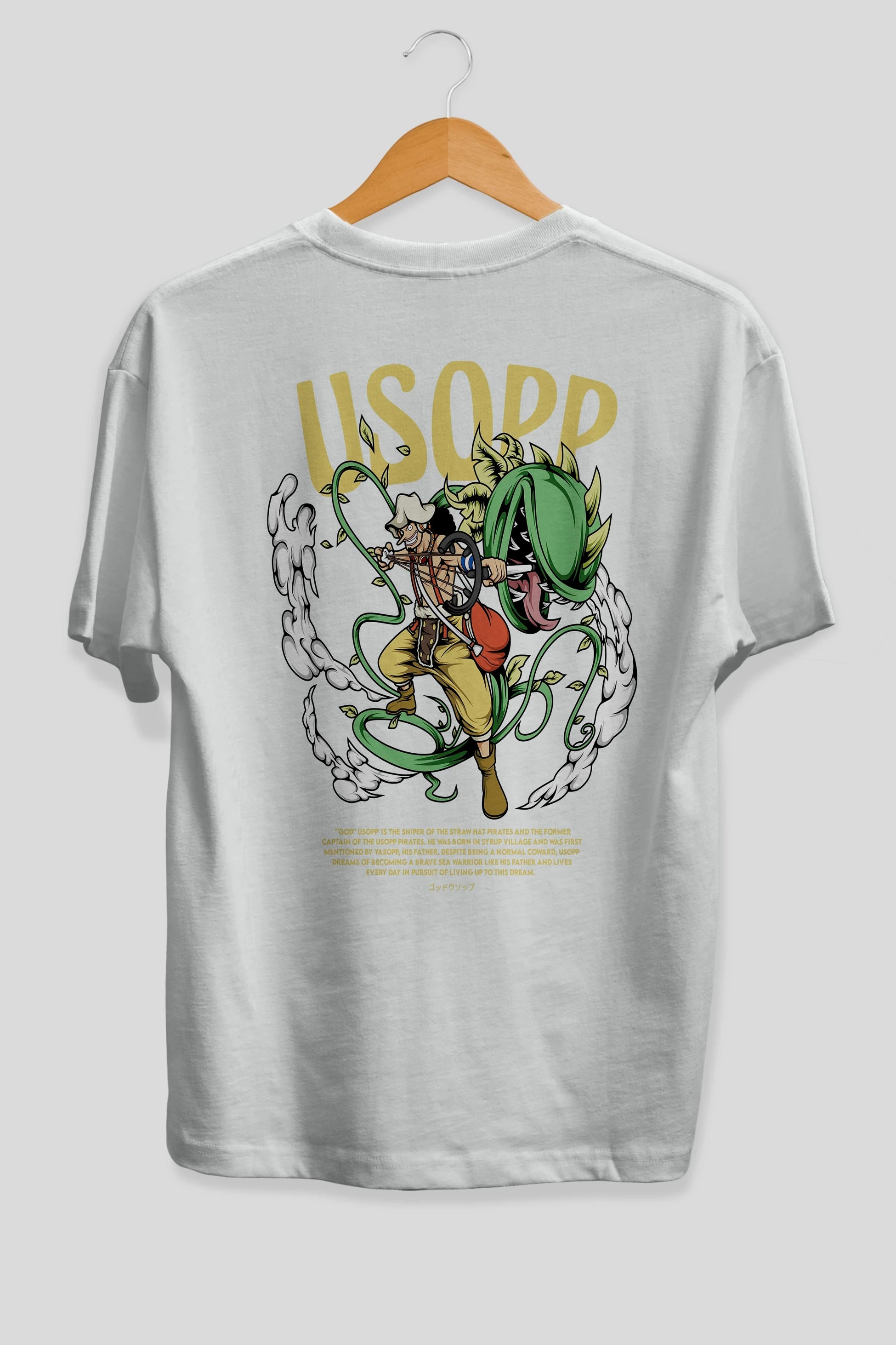 Usopp Anime Arka Baskılı Oversize t-shirt Erkek Kadın Unisex