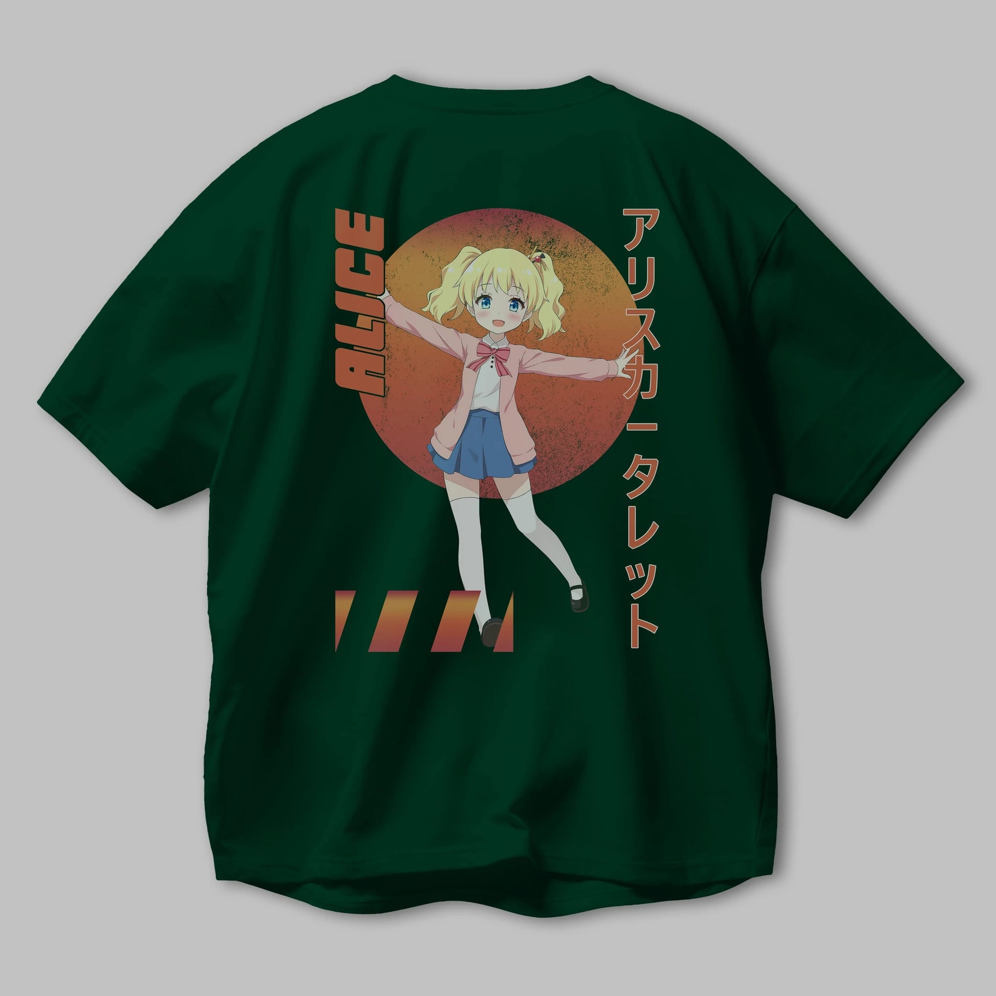 Alice Cartelet 15 Anime Arka Baskılı Oversize t-shirt Erkek Kadın Unisex