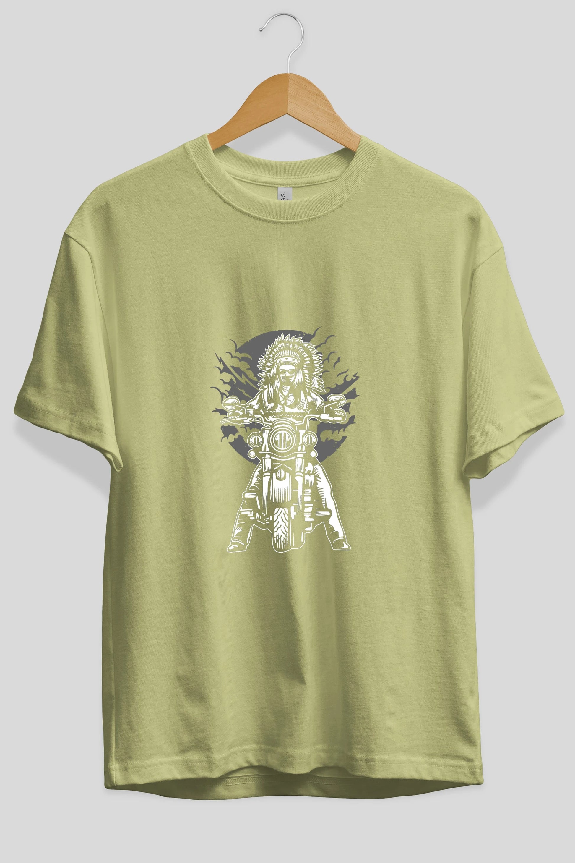 Indian Chief Motorcycle Ön Baskılı Oversize t-shirt Erkek Kadın Unisex %100 Pamuk tişort