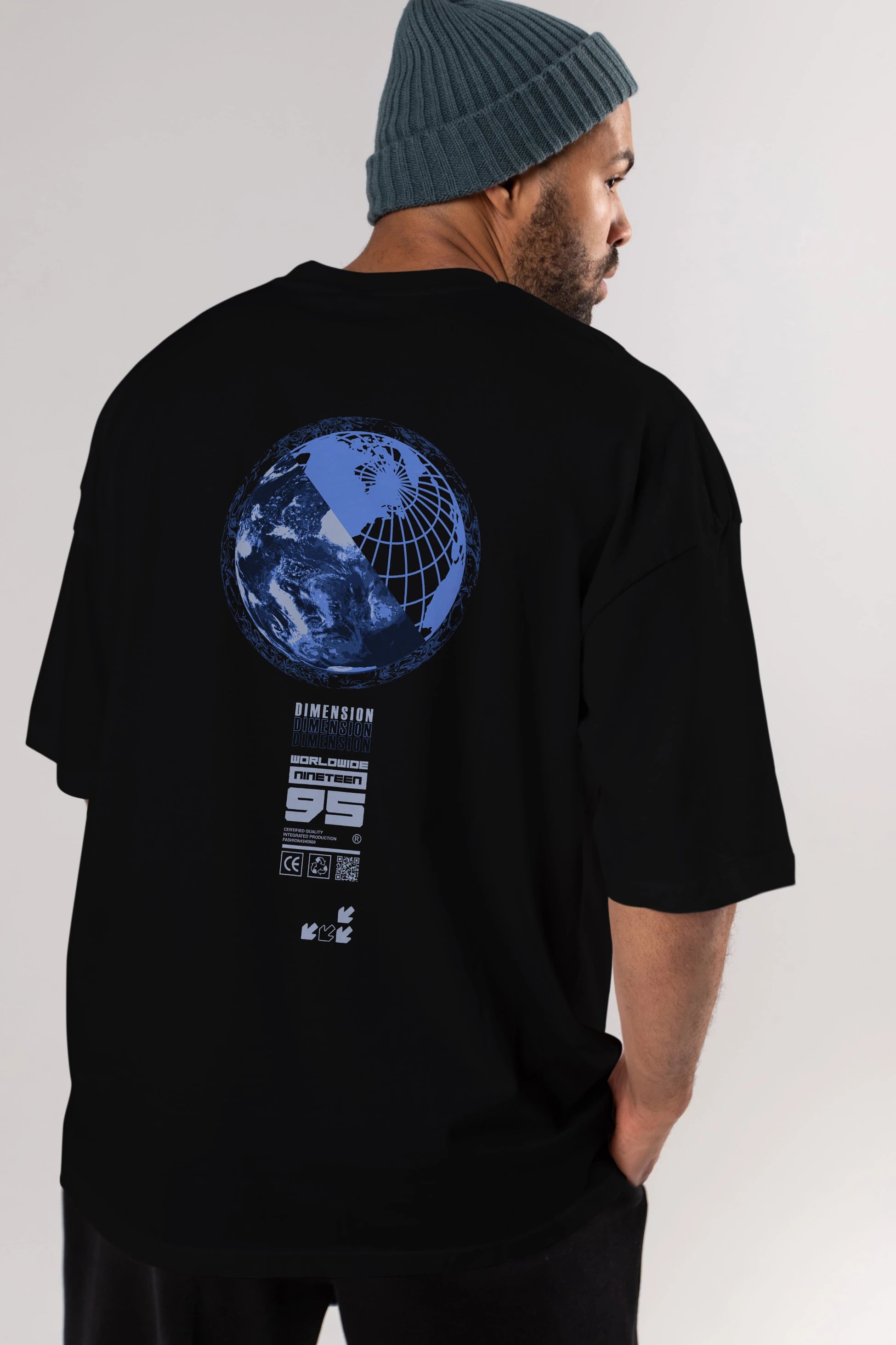 Dimension 95 Arka Baskılı Oversize t-shirt Erkek Kadın Unisex