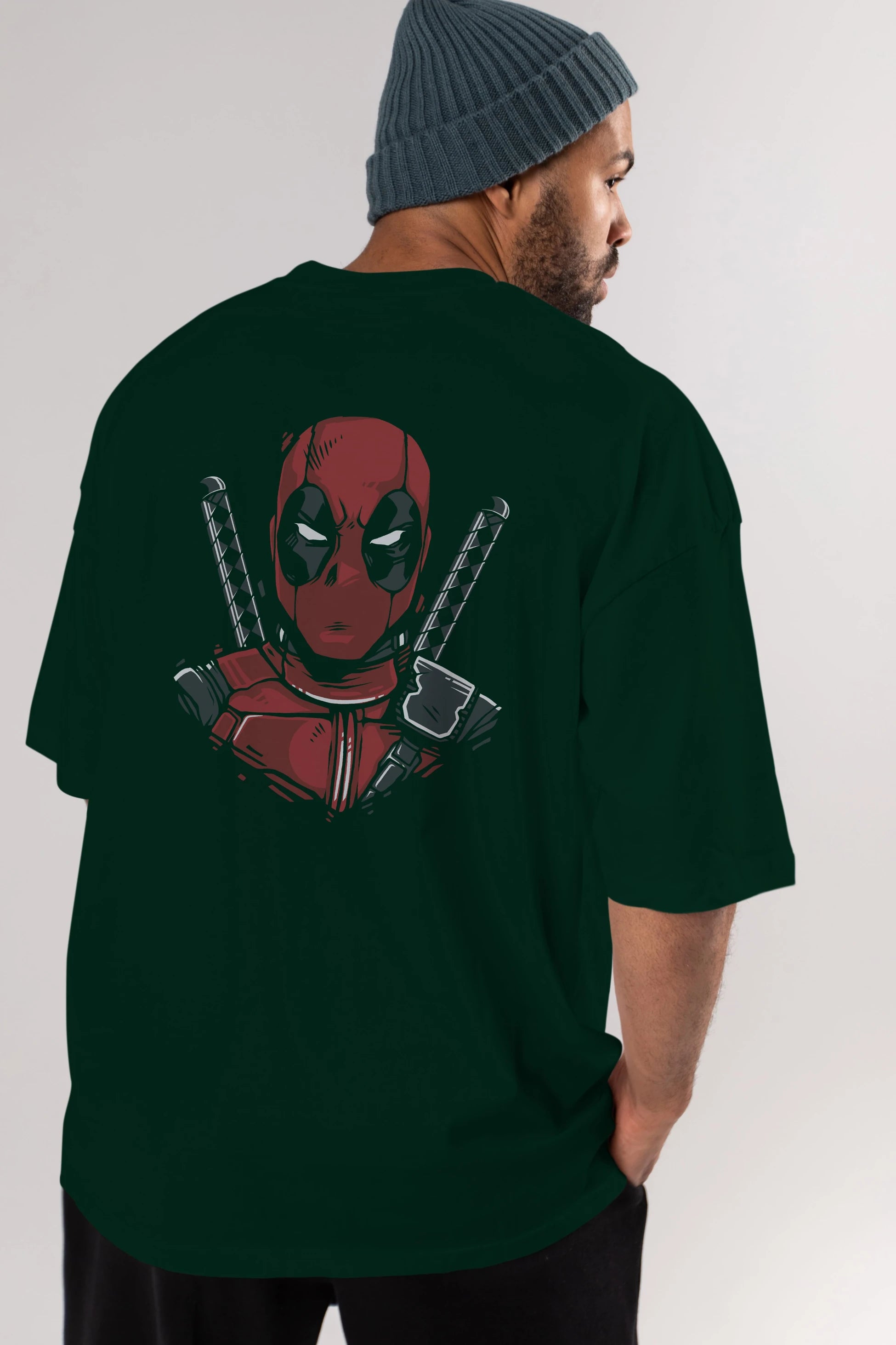 Deadpool (4) Arka Baskılı Oversize t-shirt Erkek Kadın Unisex %100 Pamuk Bisiklet Yaka tişort