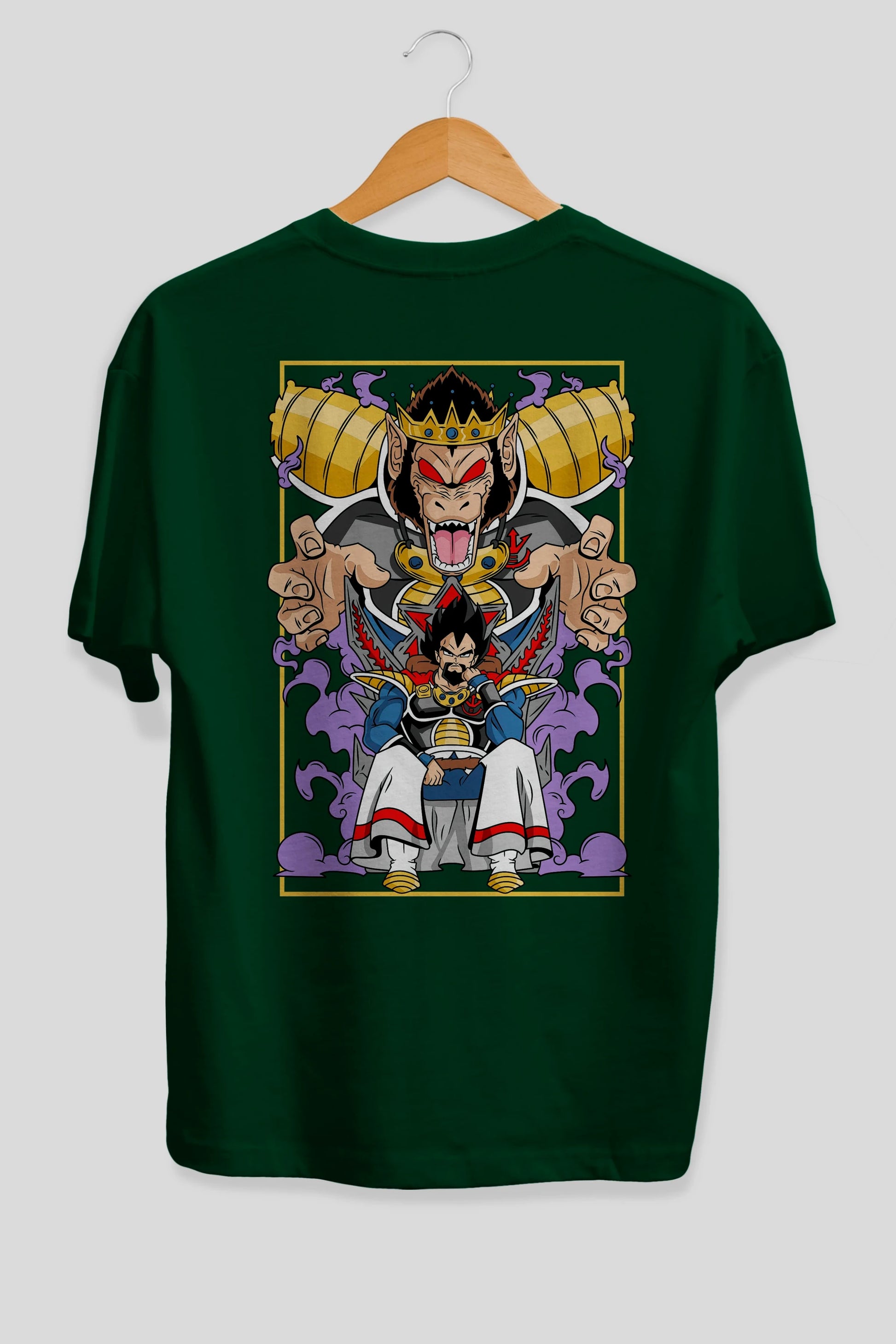 DragonBall ReyVegeta Anime Arka Baskılı Oversize t-shirt Erkek Kadın Unisex